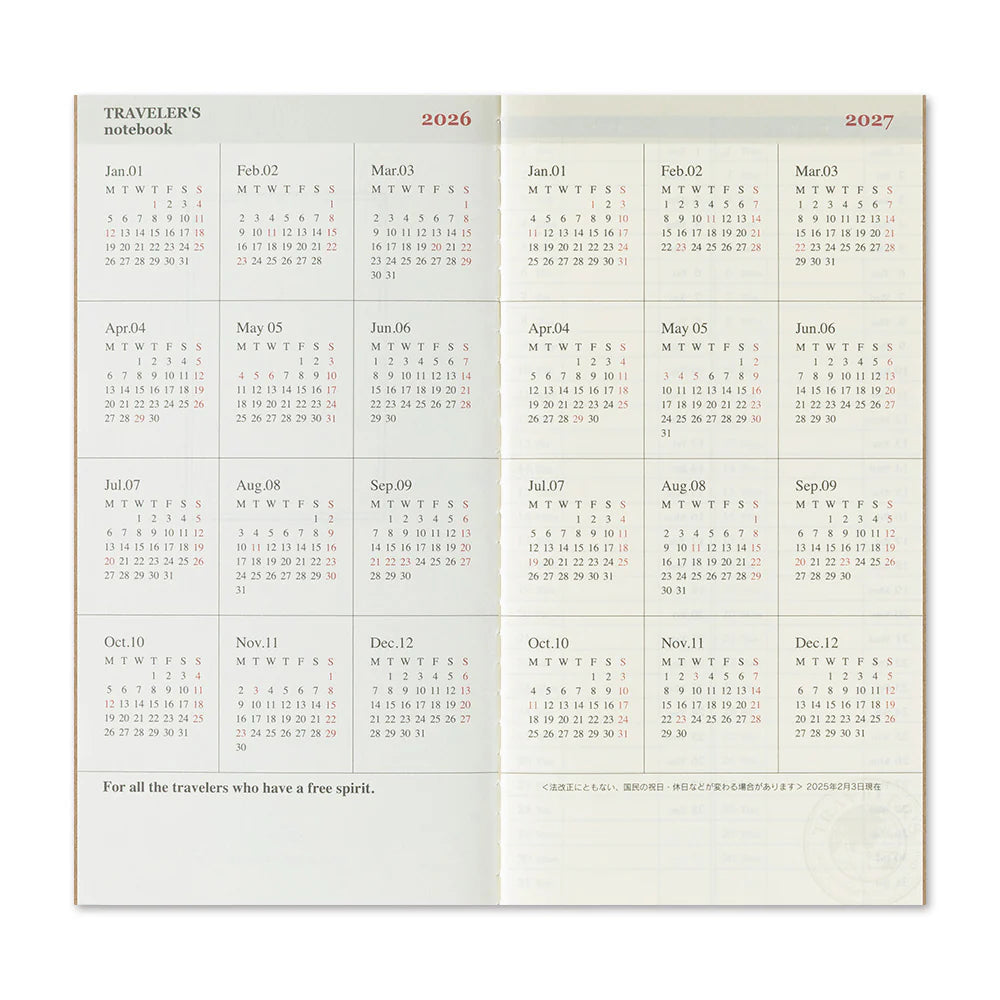 2026 WEEKLY + MEMO REFILL - REGULAR SIZE