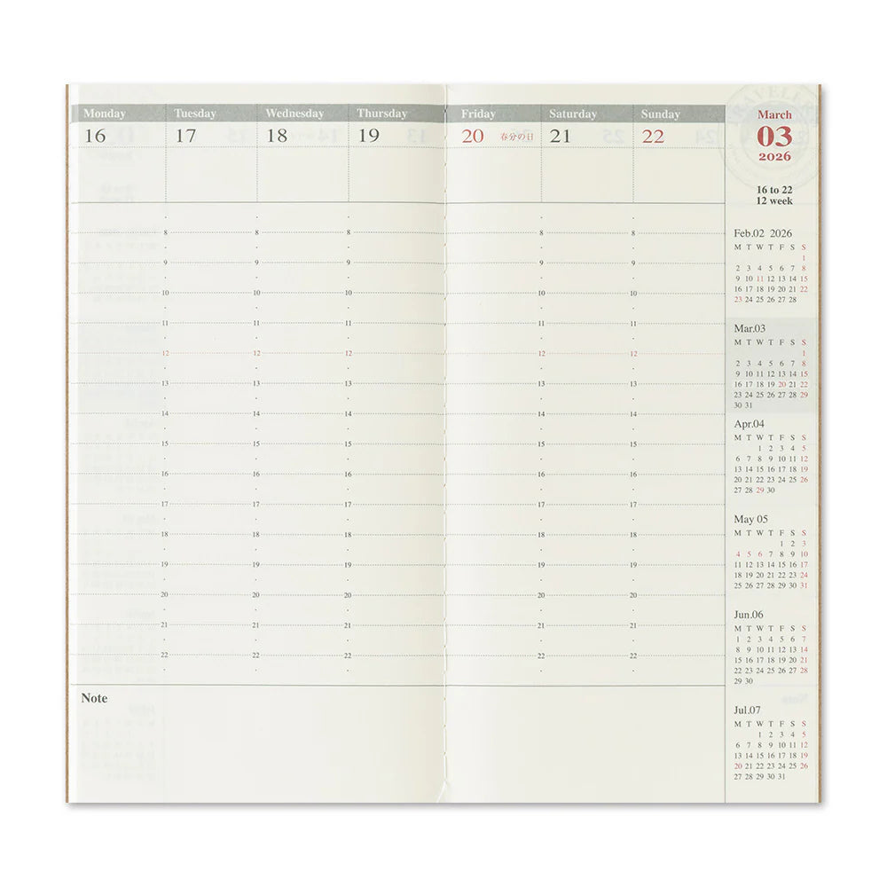 2026 WEEKLY VERTICAL REFILL - REGULAR SIZE