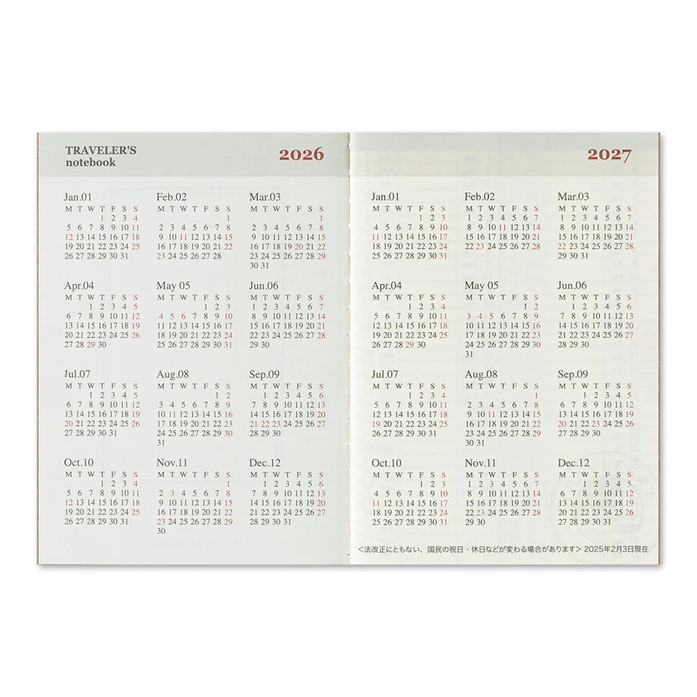 2026 WEEKLY REFILL - PASSPORT SIZE