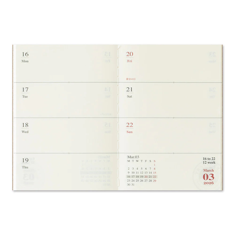 2026 WEEKLY REFILL - PASSPORT SIZE