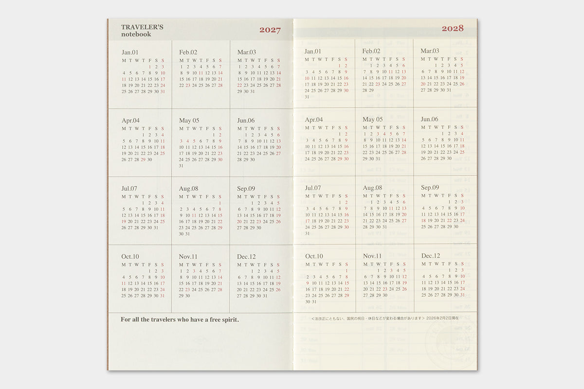 2027 WEEKLY + MEMO REFILL - REGULAR SIZE