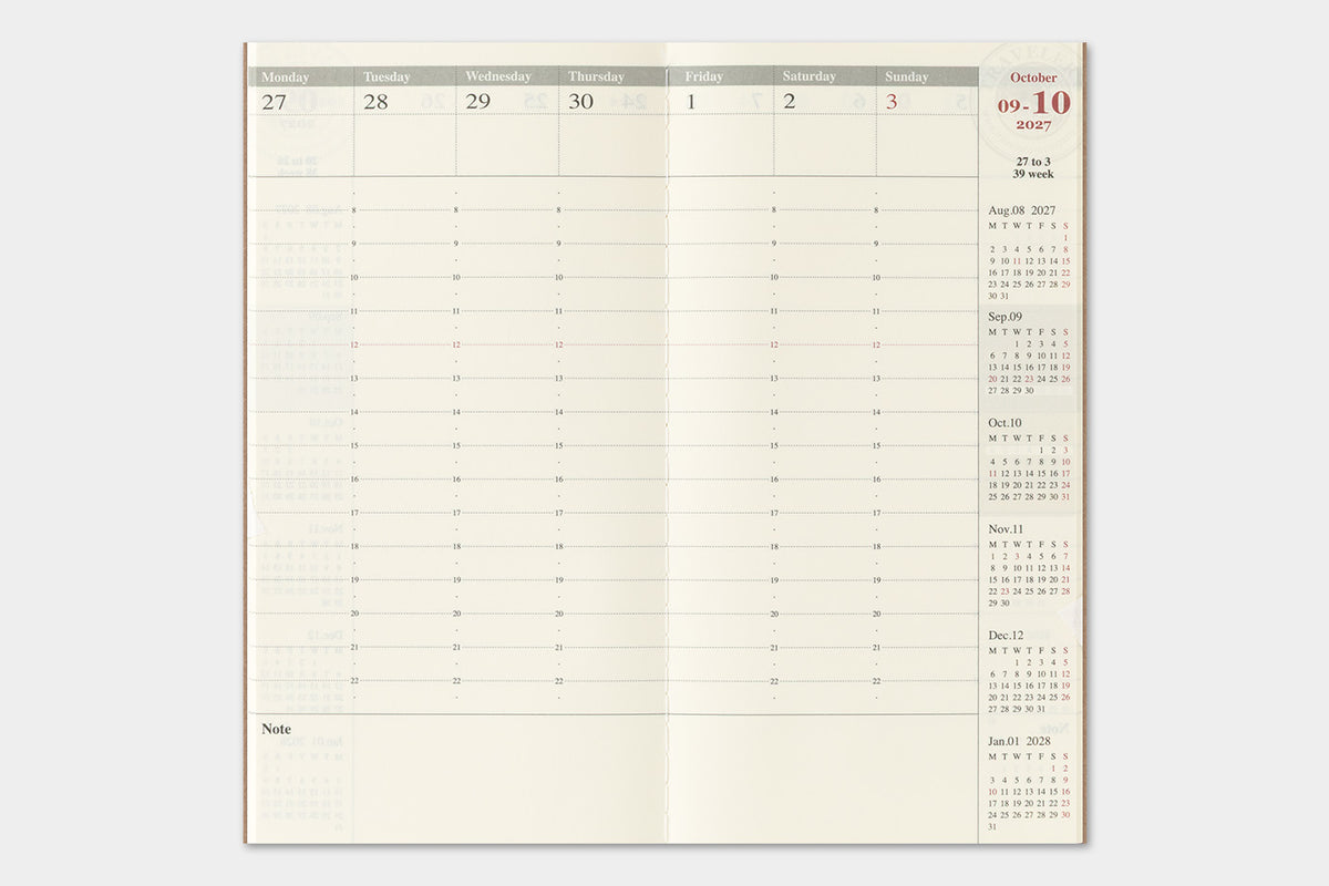 2027 WEEKLY VERTICAL REFILL - REGULAR SIZE