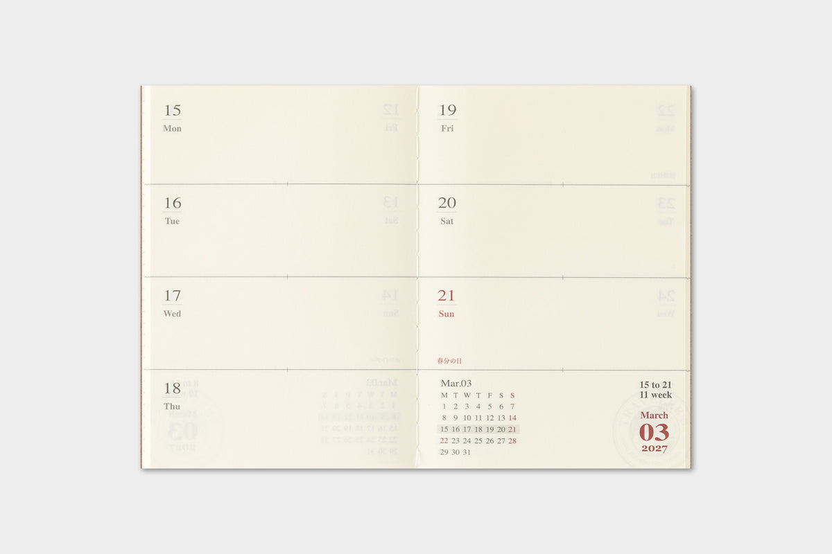 2027 WEEKLY REFILL - PASSPORT SIZE