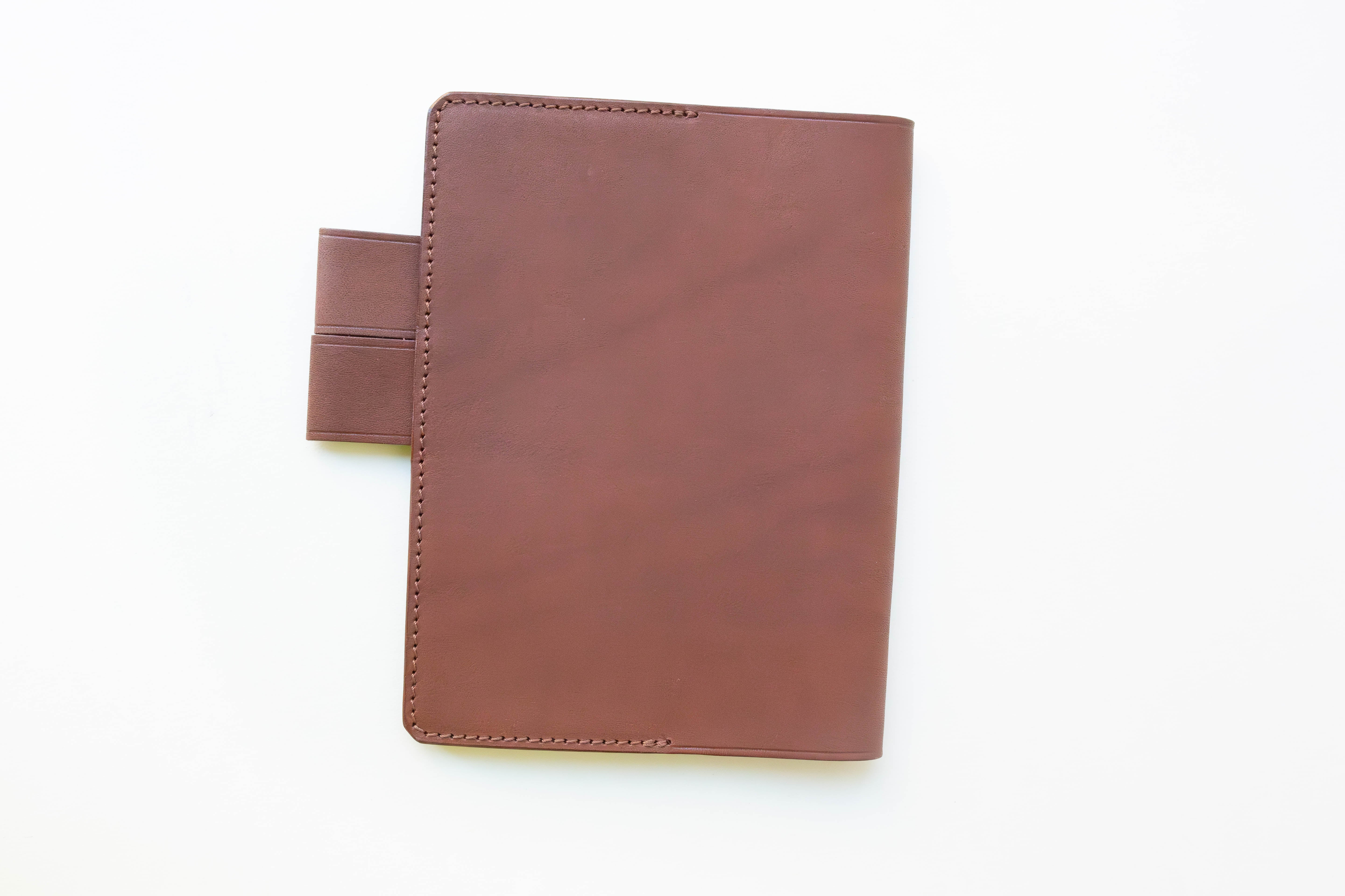A6 Leather Note Keeper *Stamped Series* - Dark Brown