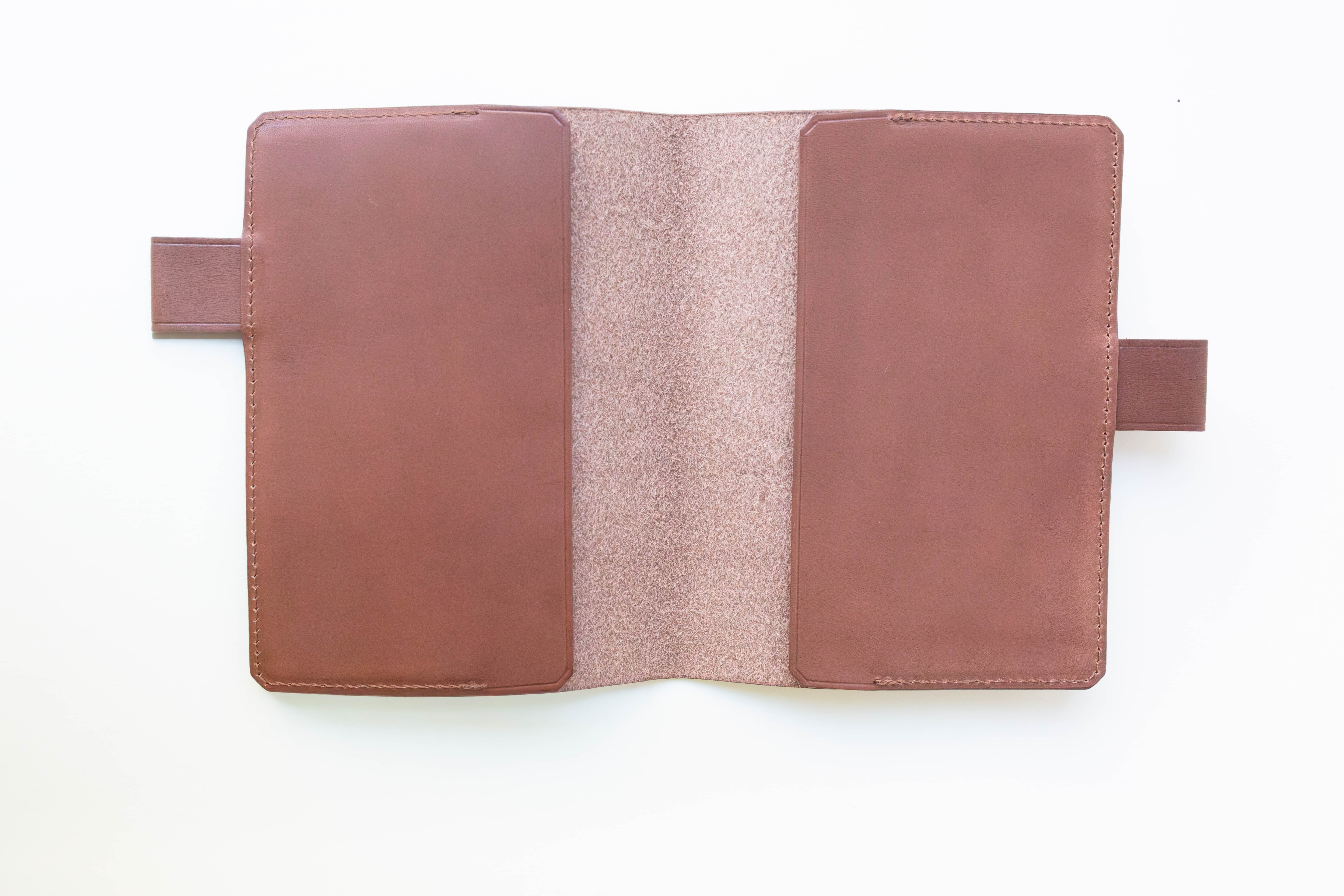 A6 Leather Note Keeper *Stamped Series* - Dark Brown