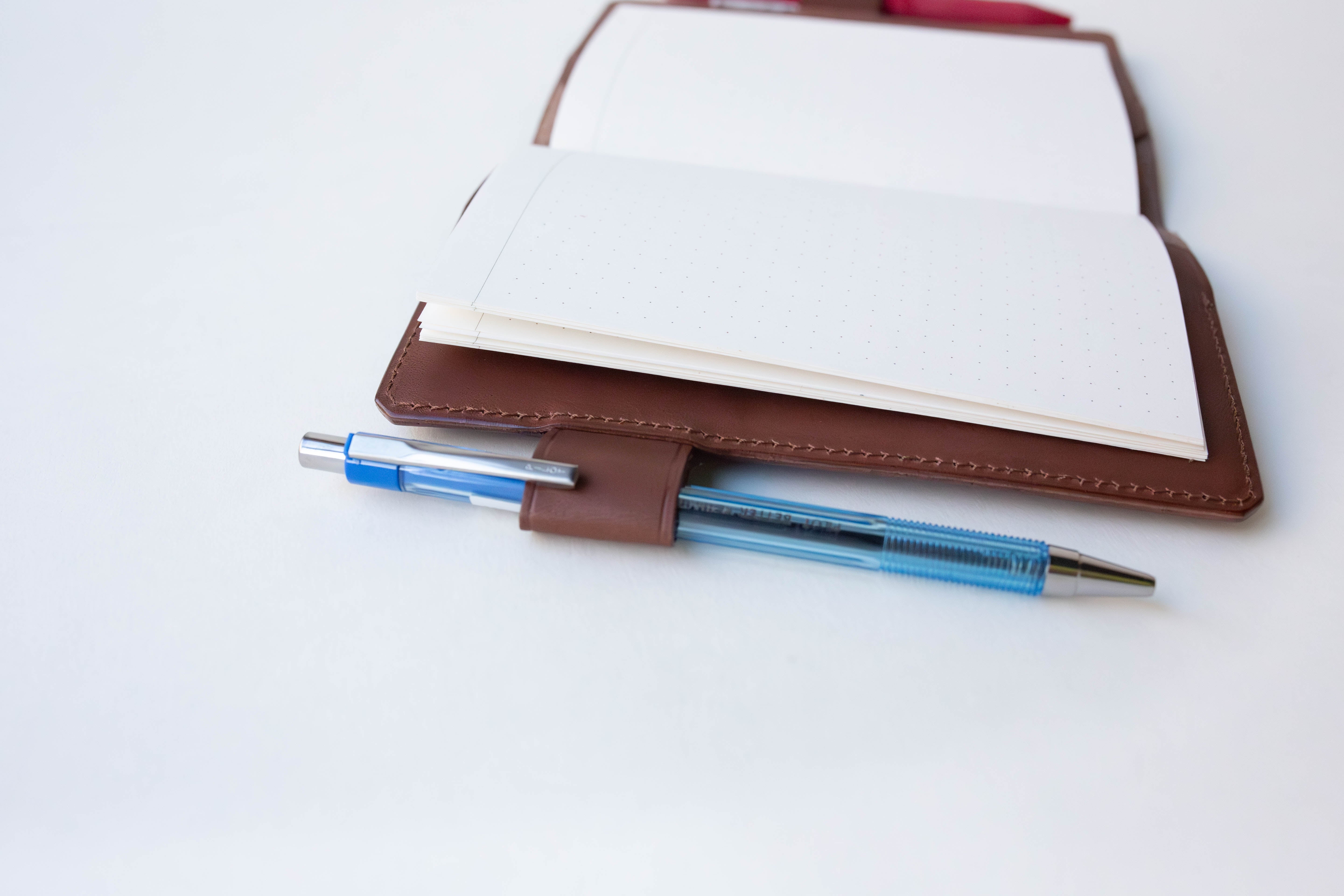 A6 Leather Note Keeper *Stamped Series* - Dark Brown