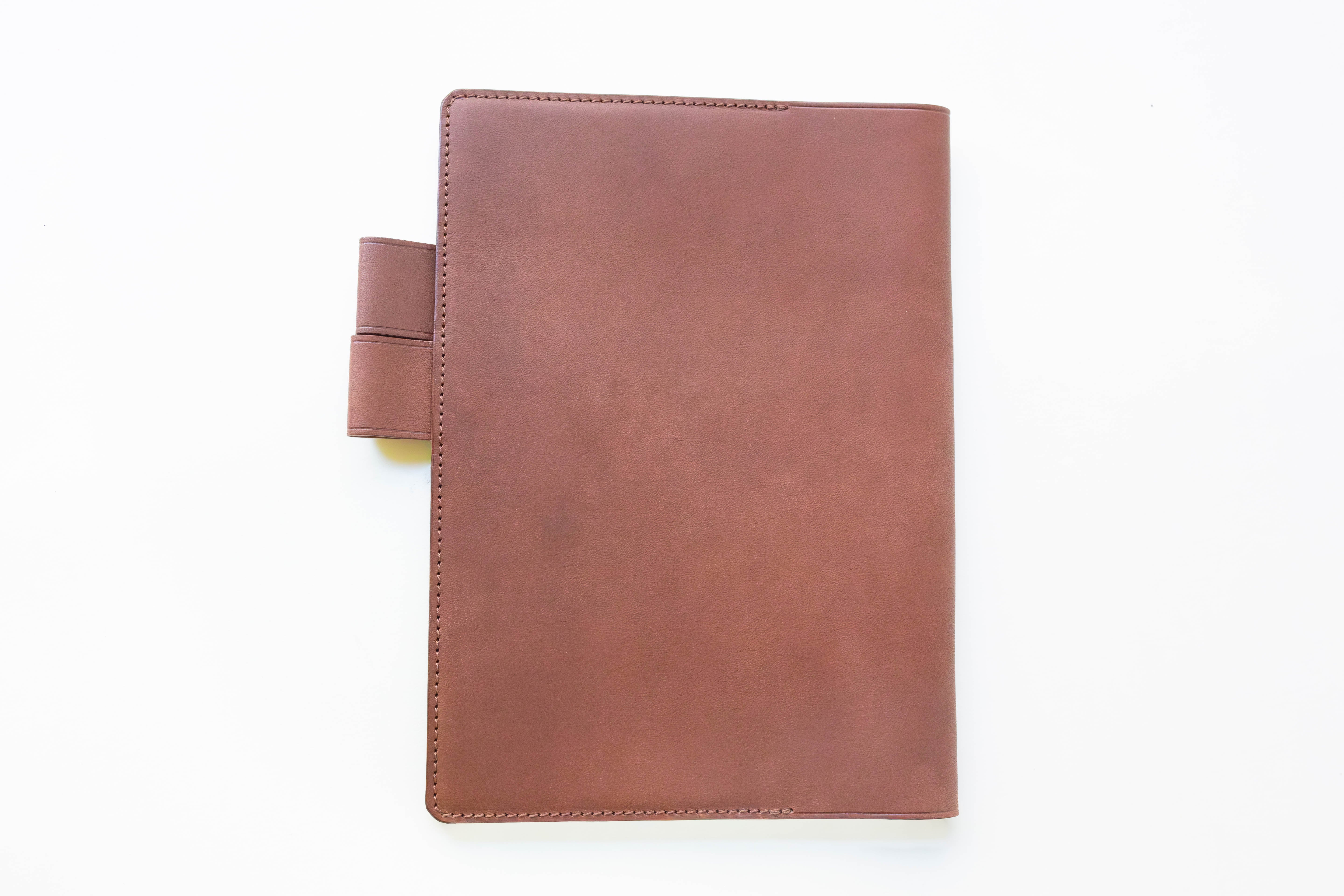 A5 Leather Note Keeper *Stamped Series* - Dark Brown