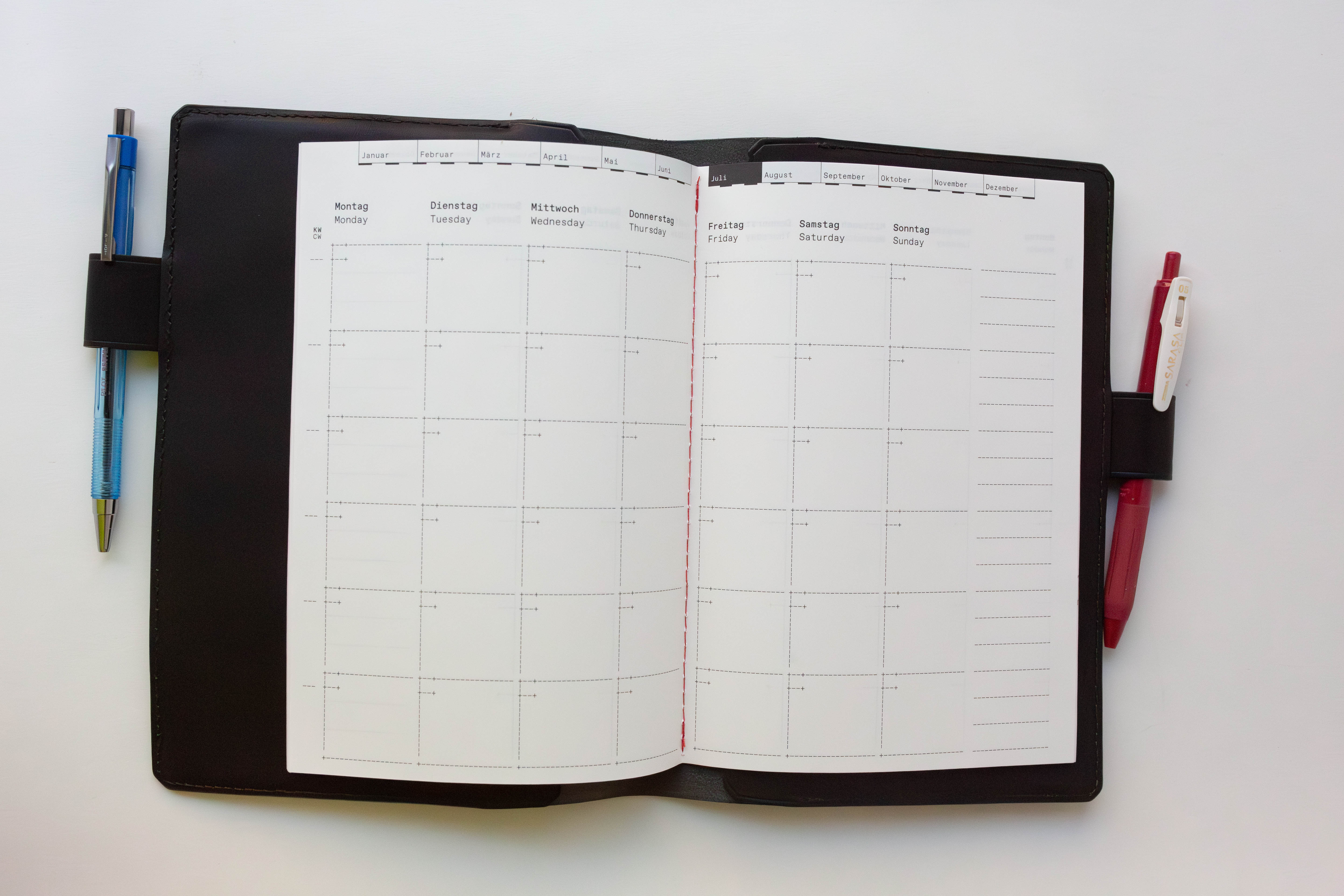 A5 Leather Note Keeper *Stamped Series* - Black