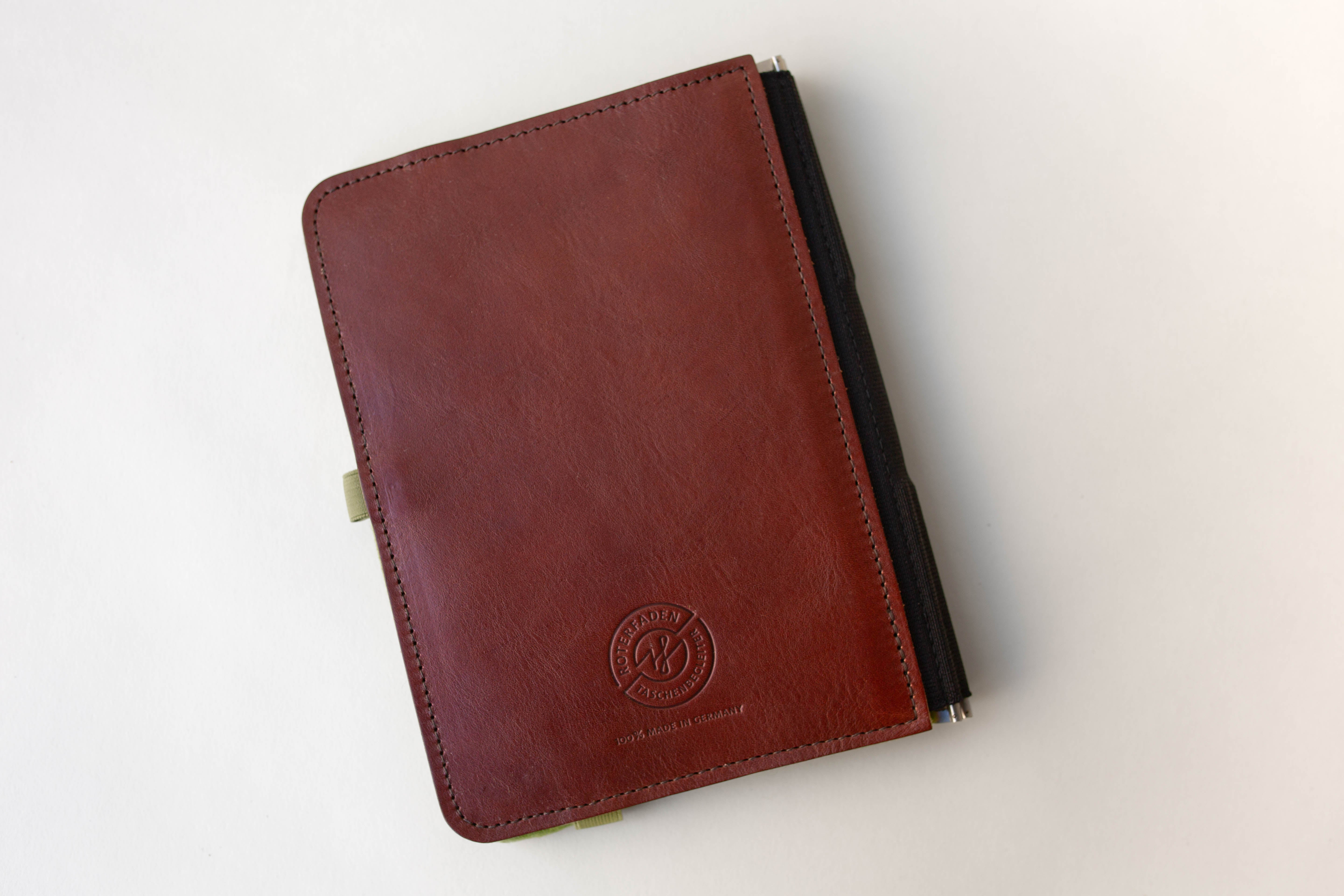Taschenbegleiter LTD 030 - A5 Medium (Dark Brown/Filz lindgrün/Olive)