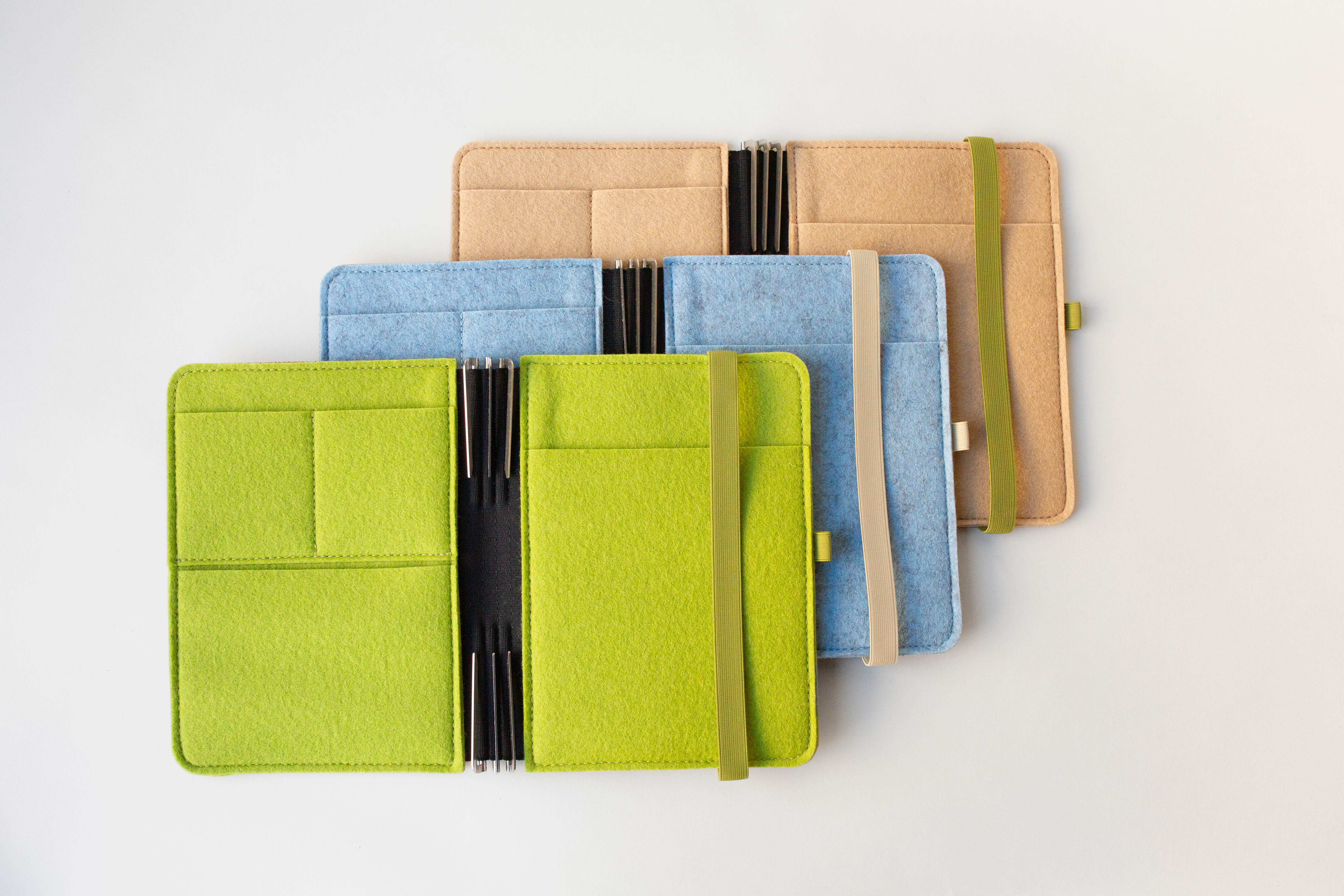 Taschenbegleiter LTD 030 - A5 Medium (Dark Brown/Filz lindgrün/Olive)