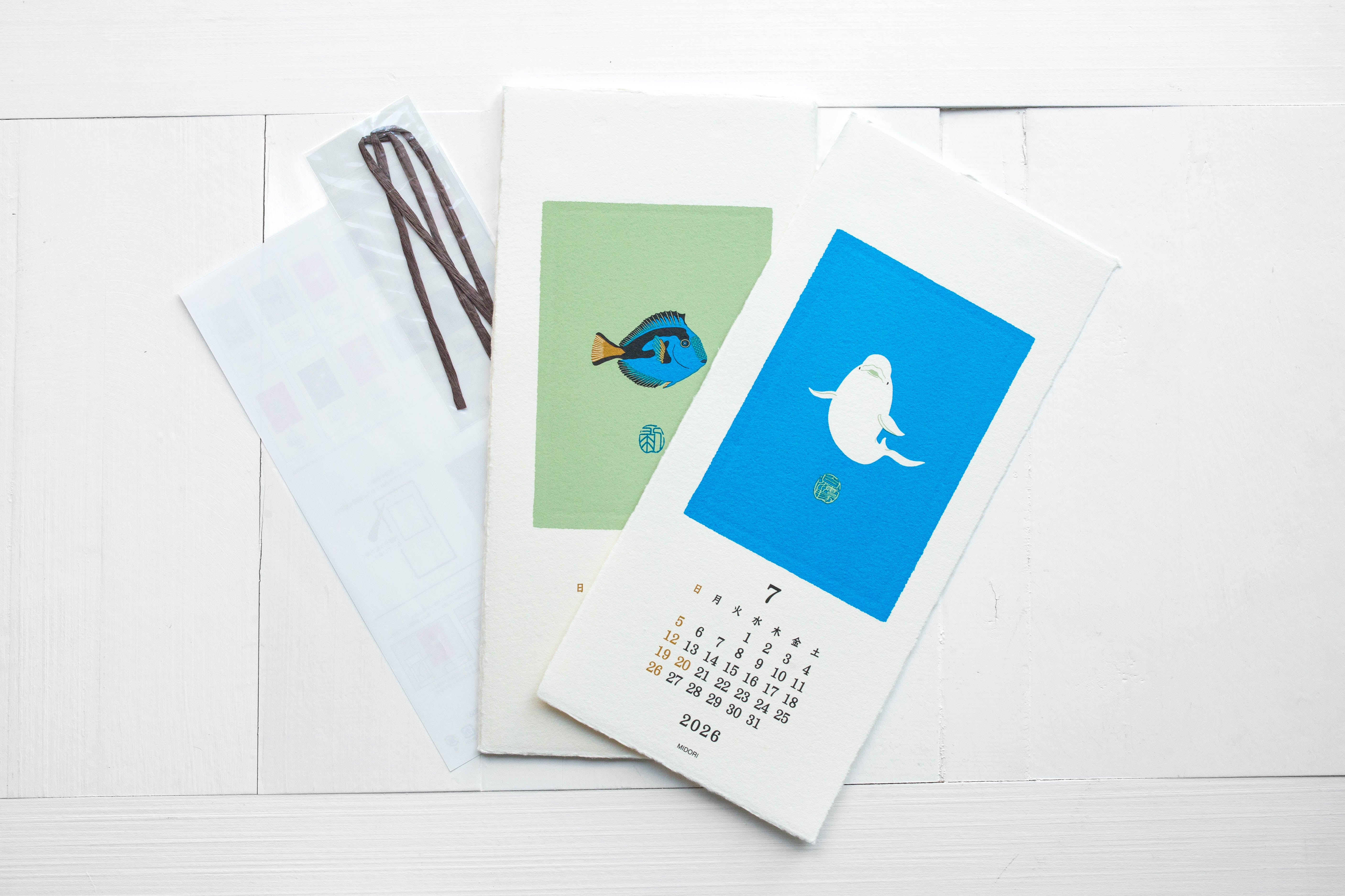 2026 Calendar Wall-Hanging Echizan Washi - Animal