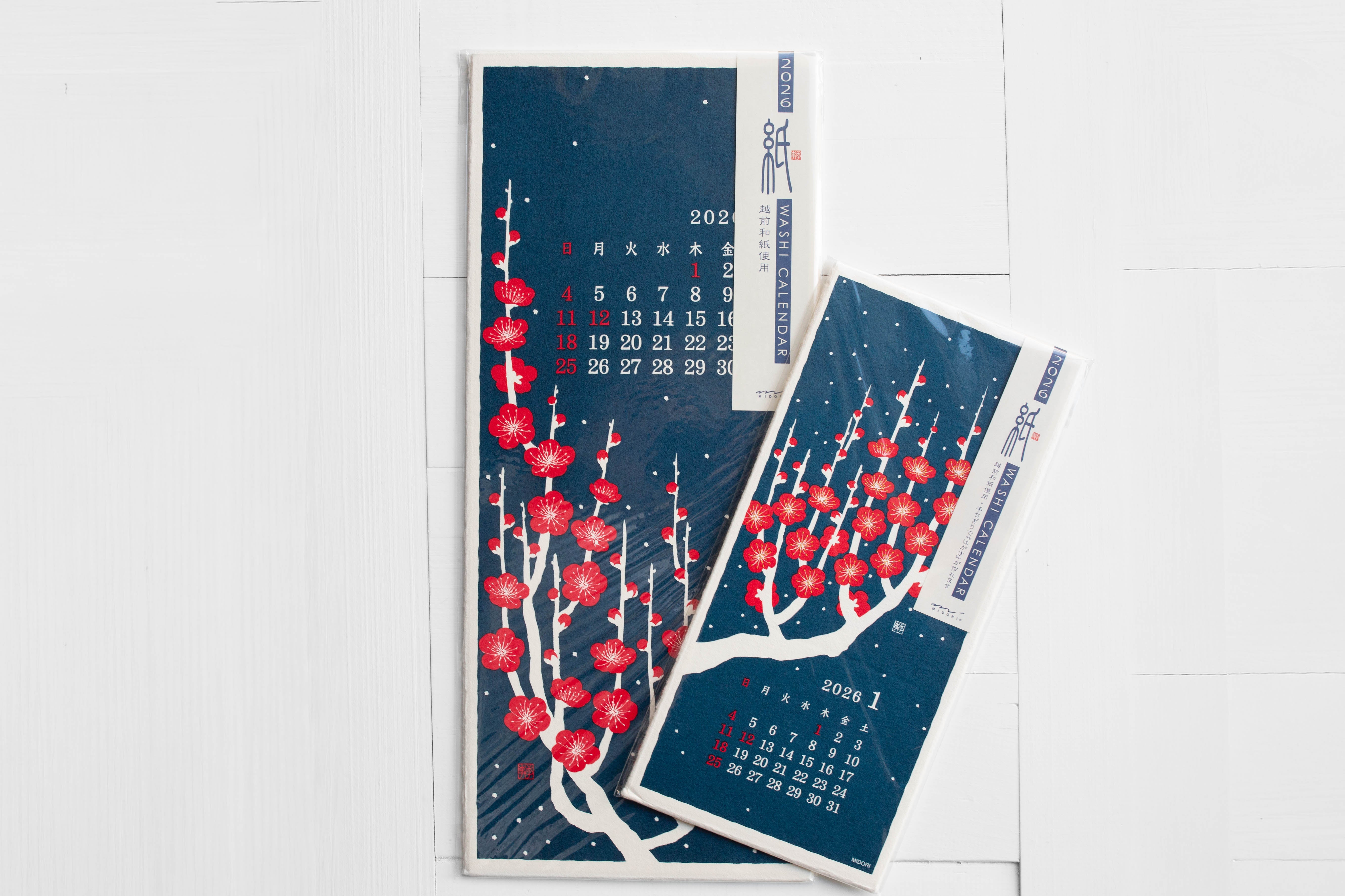 2026 Calendar Wall-Hanging Echizan Washi - Flower