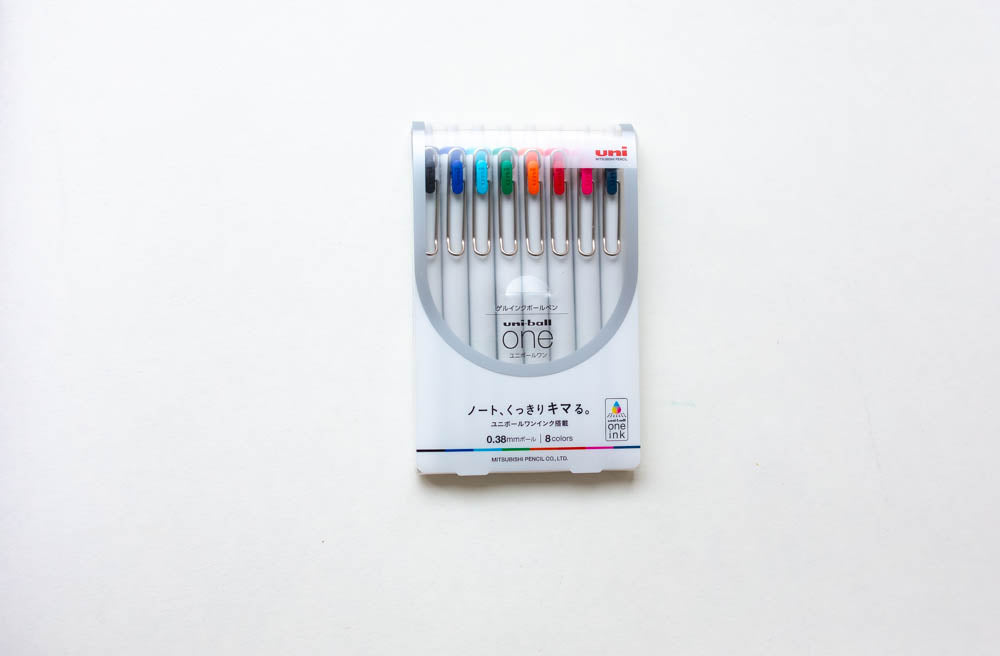 SET OF 8 Uniball One Gel Ink Pen - 0.38 mm