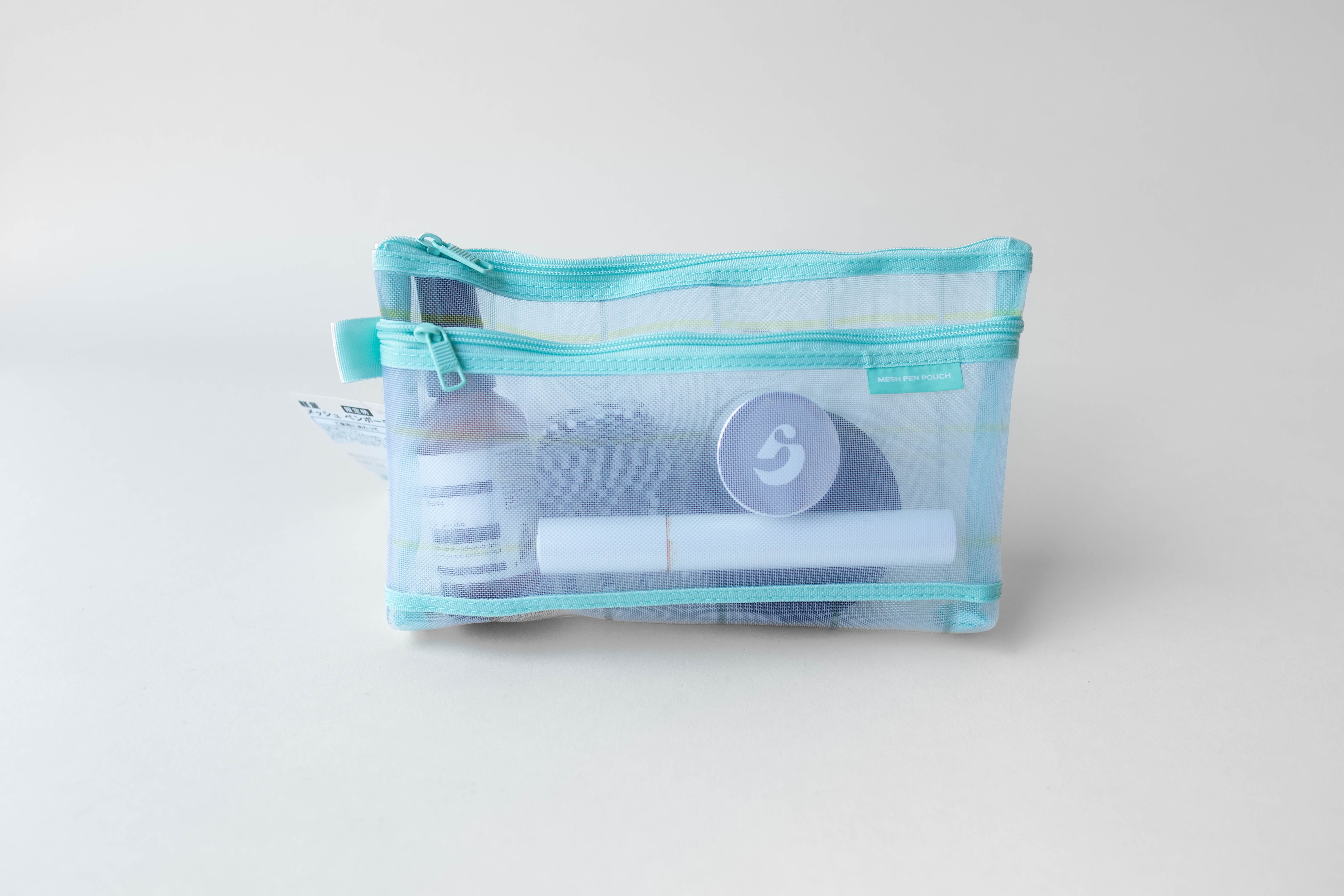 Green Checked Mesh Pouches