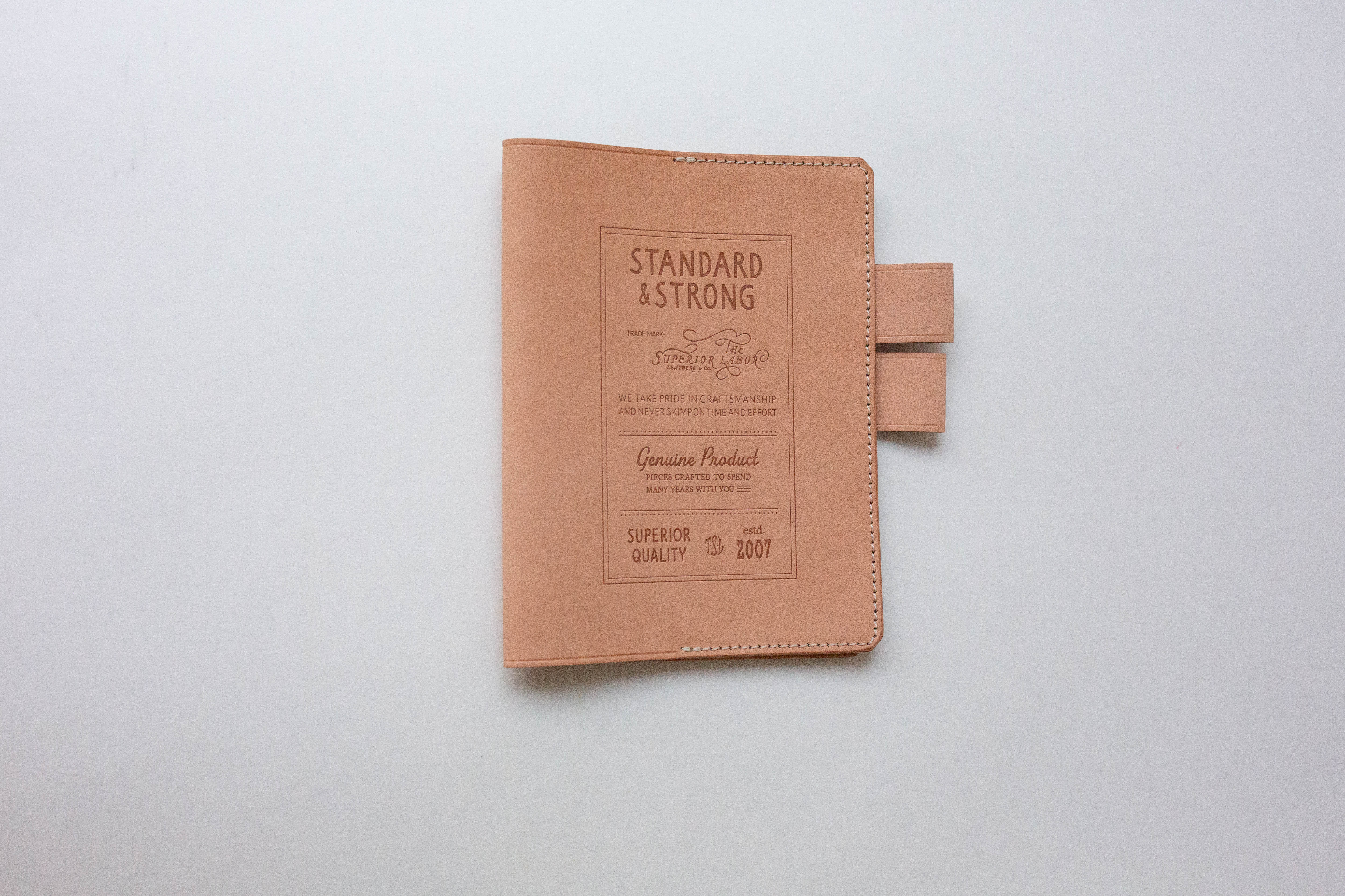 A6 Leather Note Keeper *Stamped Series* - Tan