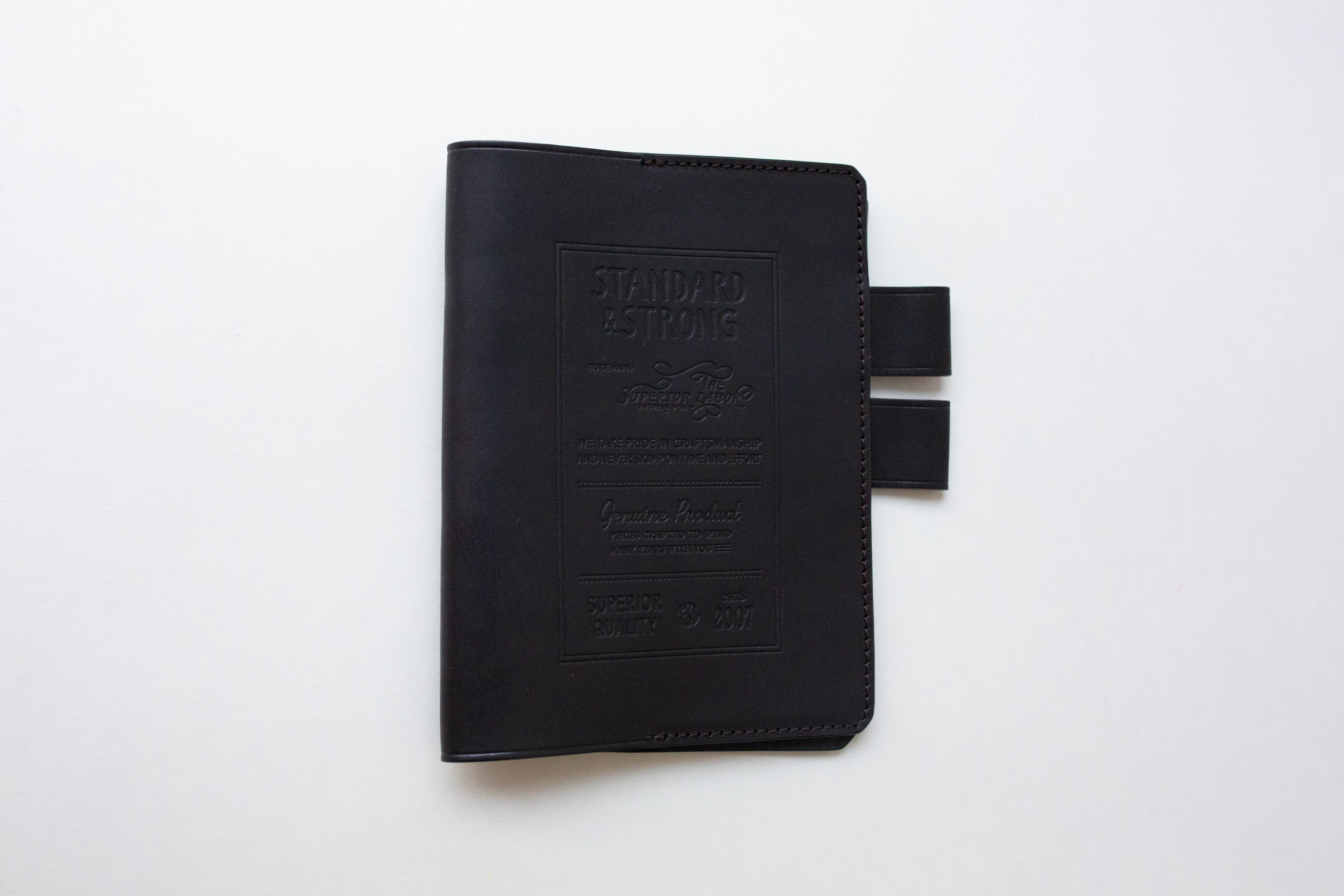 A6 Leather Note Keeper *Stamped Series* - Black