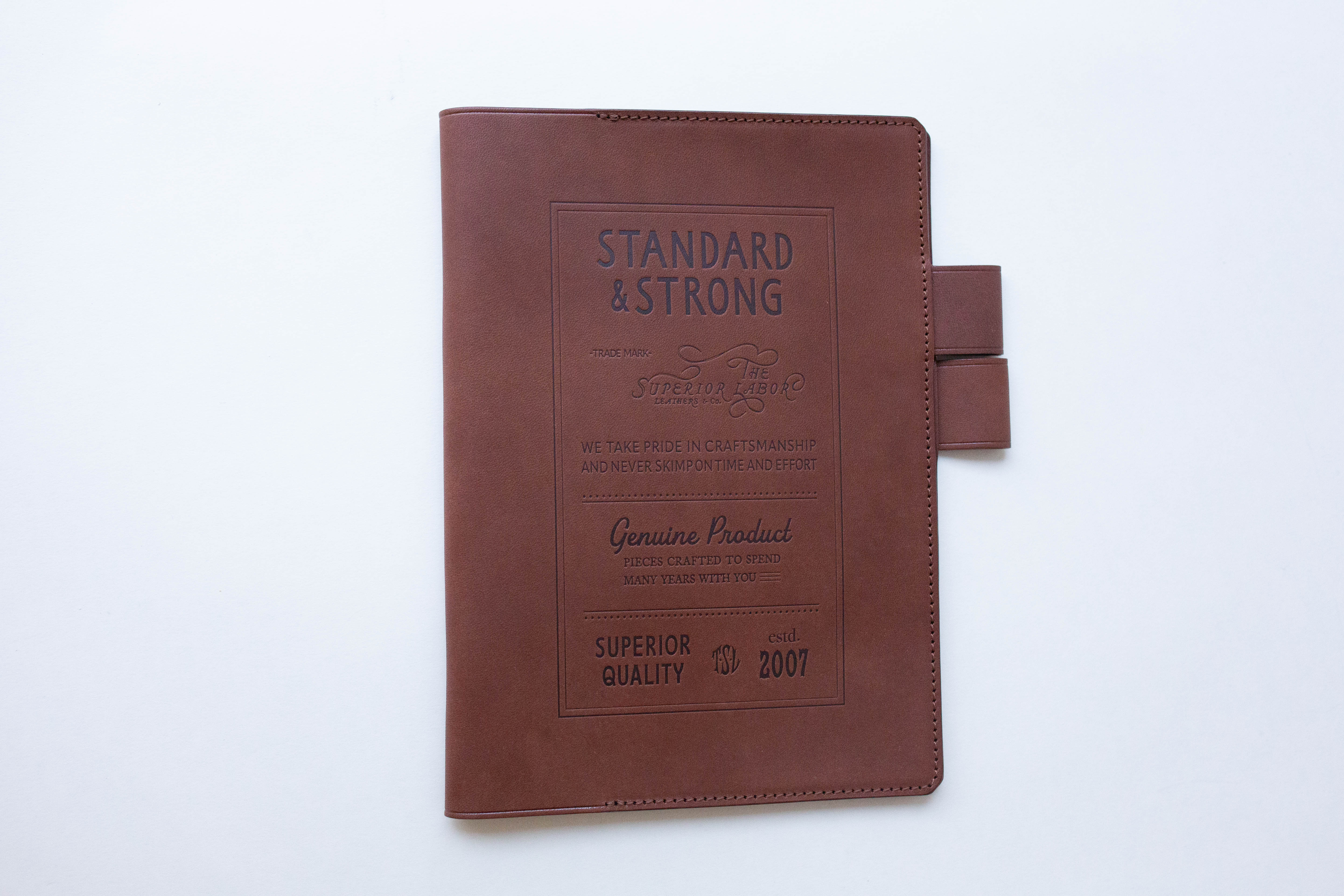 A5 Leather Note Keeper *Stamped Series* - Dark Brown