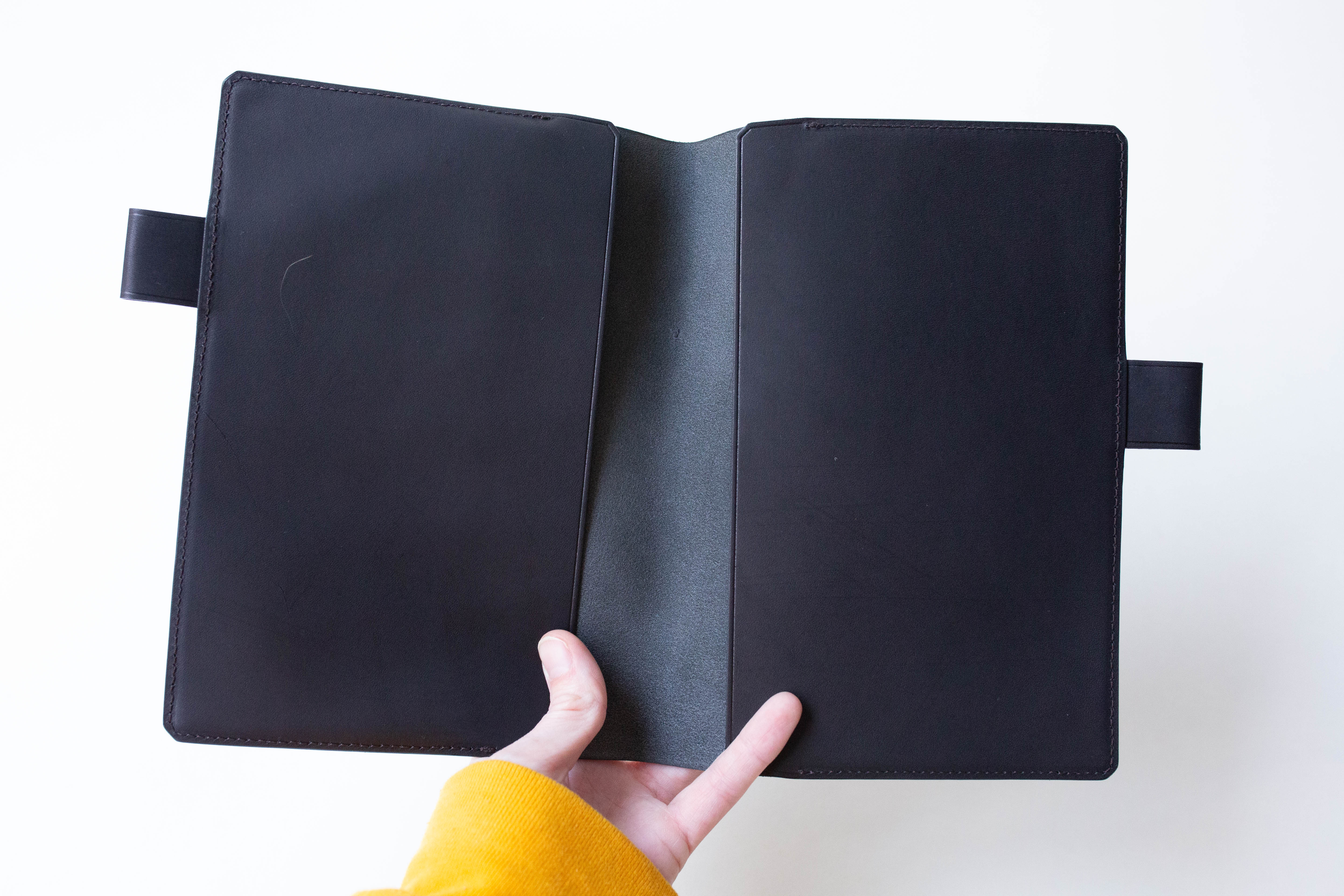 A5 Leather Note Keeper *Stamped Series* - Black