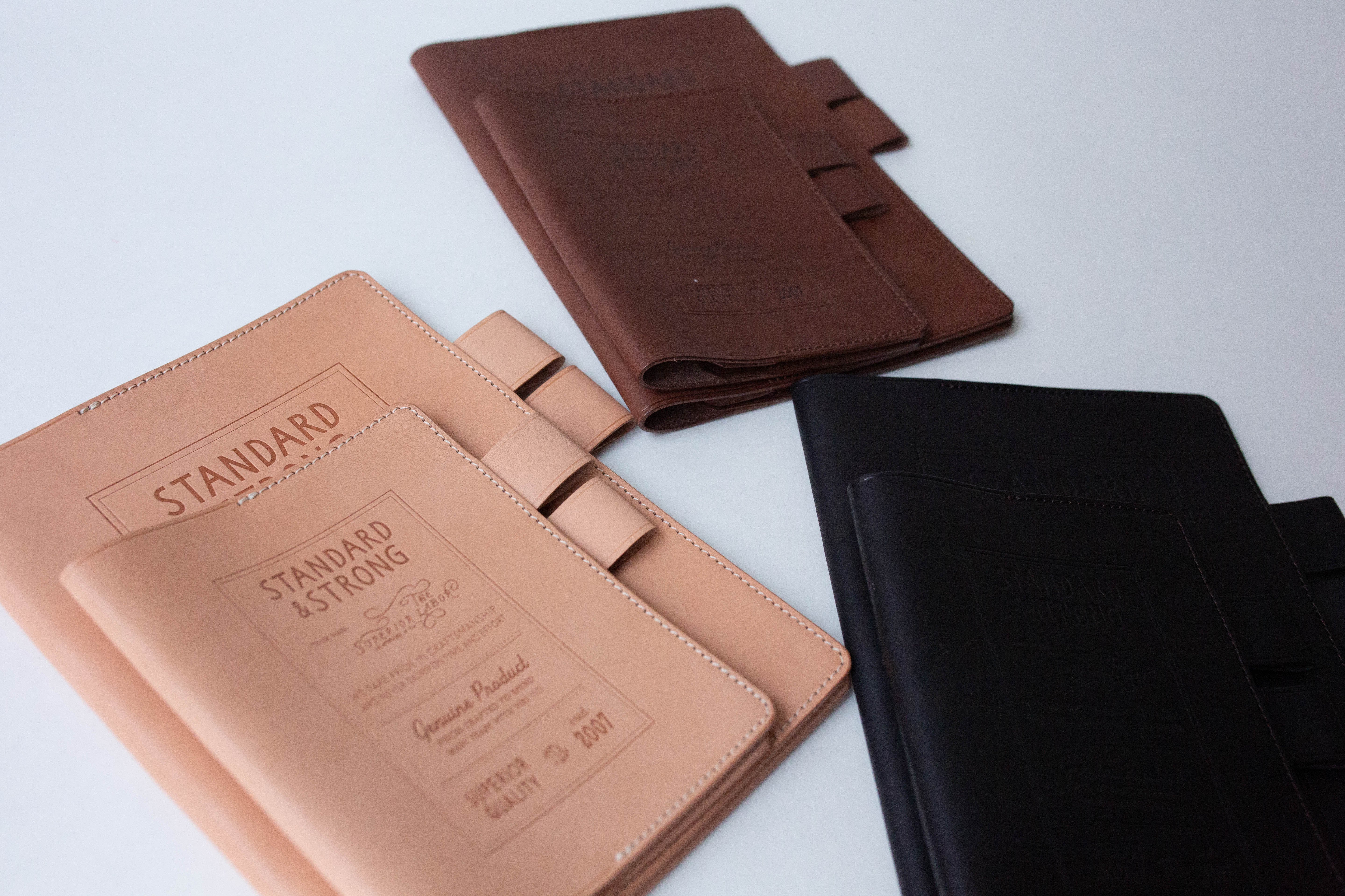 A5 Leather Note Keeper *Stamped Series* - Black