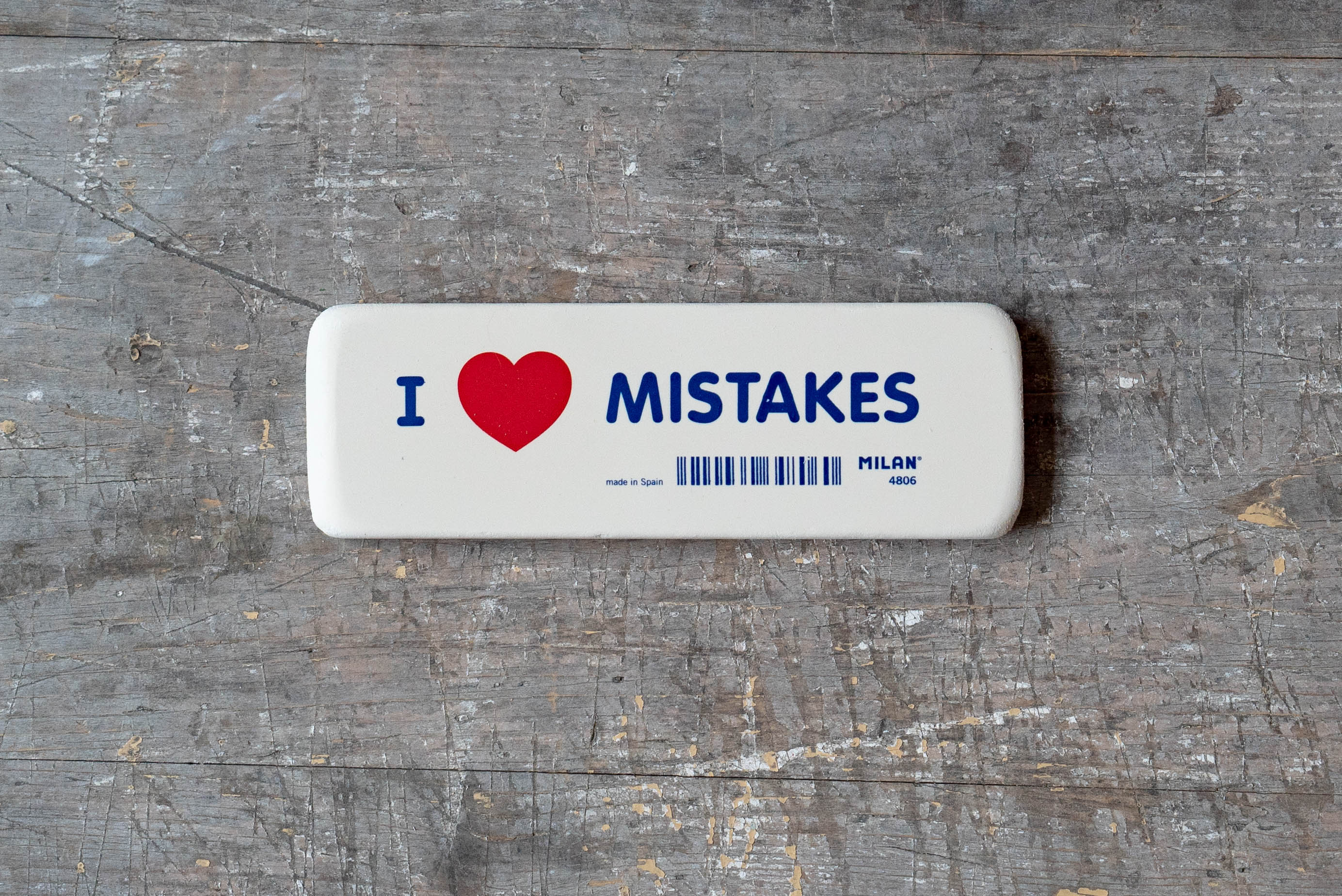 MILAN Flexible 4806 Erasers - I love Mistakes