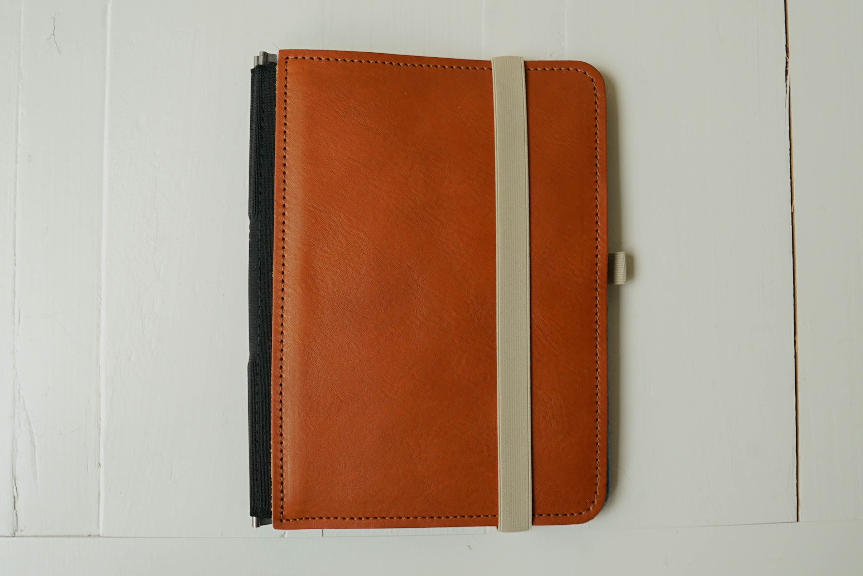 Taschenbegleiter LTD 034 - A5 Medium (Cognac/Ice Blue/Beige)