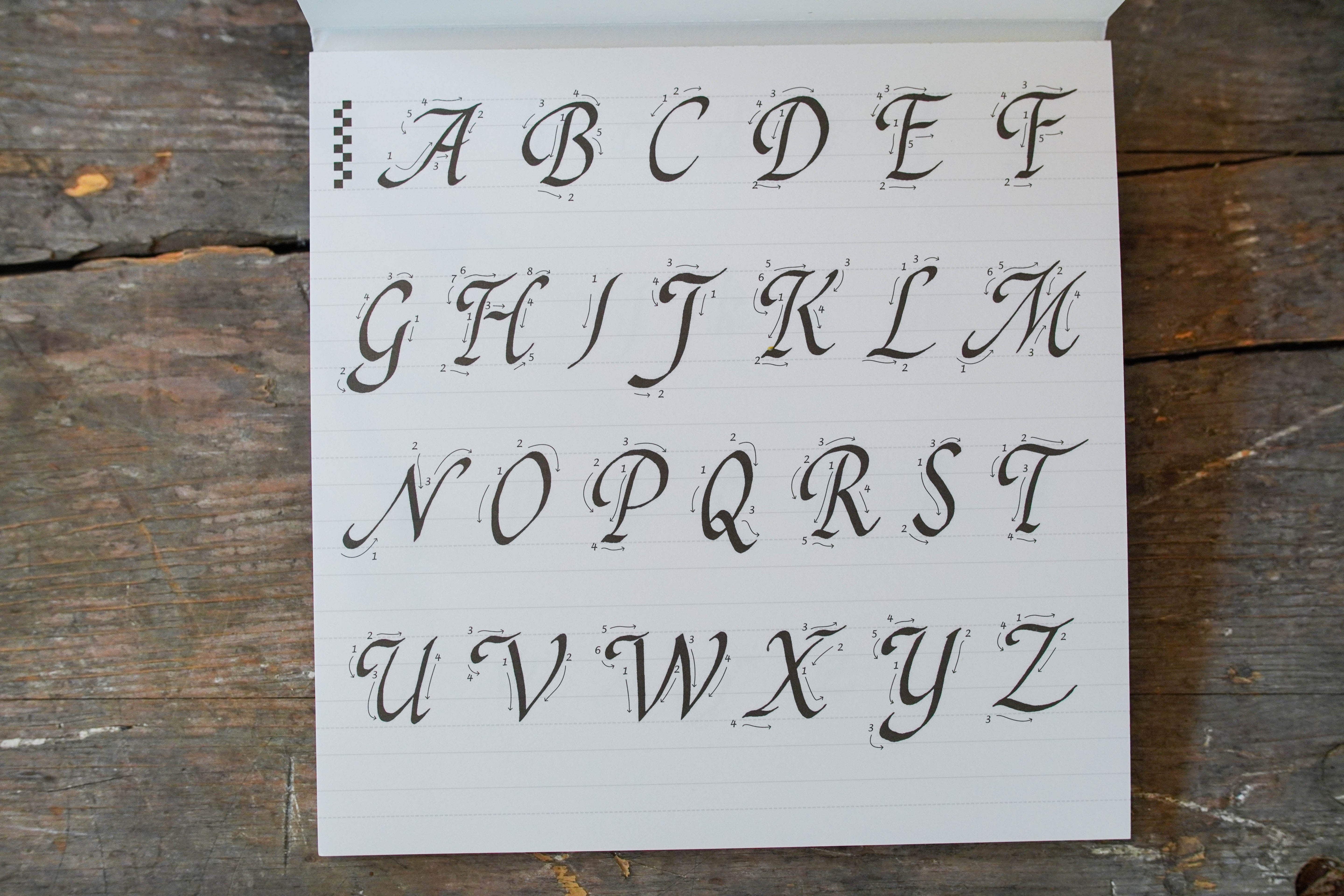 Calligraphy Practice Notebook - Chancery Cursive