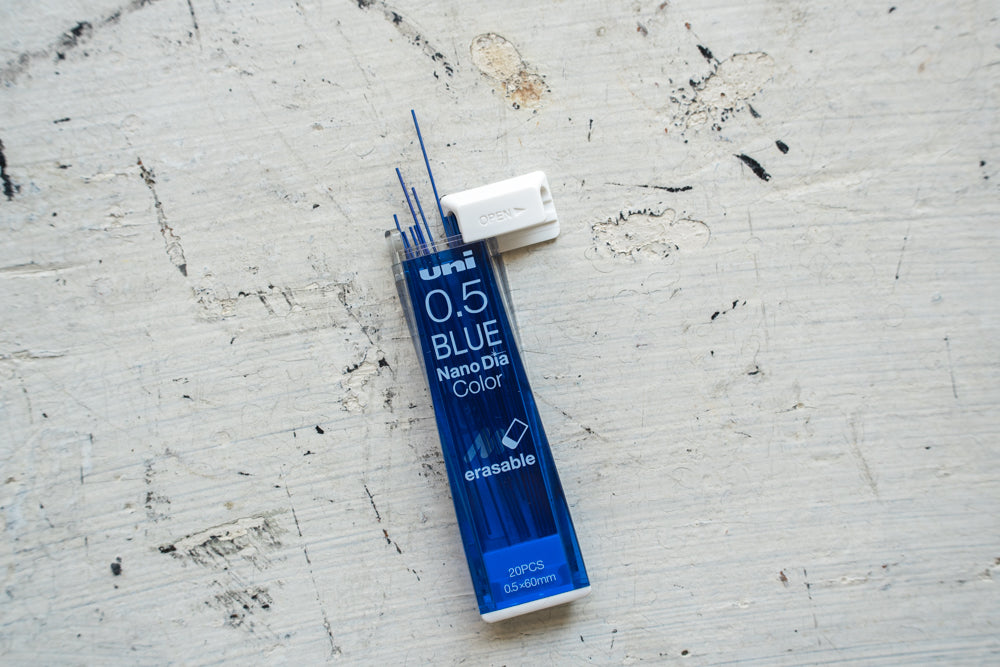 Uni Mechanical Pencil Lead Refill Nano Dia Color - 0.5mm (Blue)