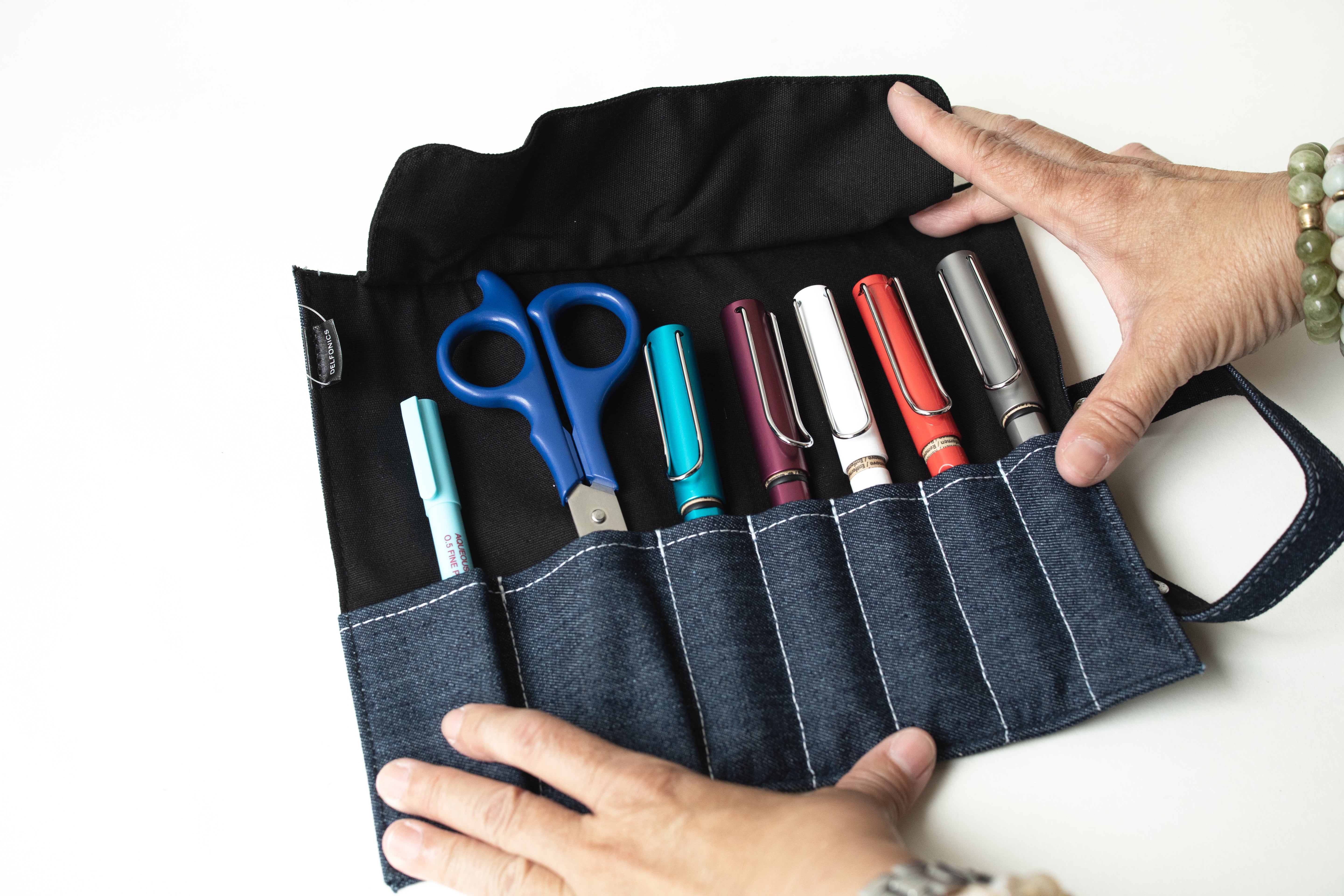 Delfonics Roll Pen Case - Denim Dark Blue