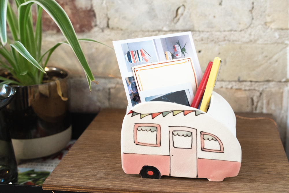 Ceramic Large Planter - Pink Camper