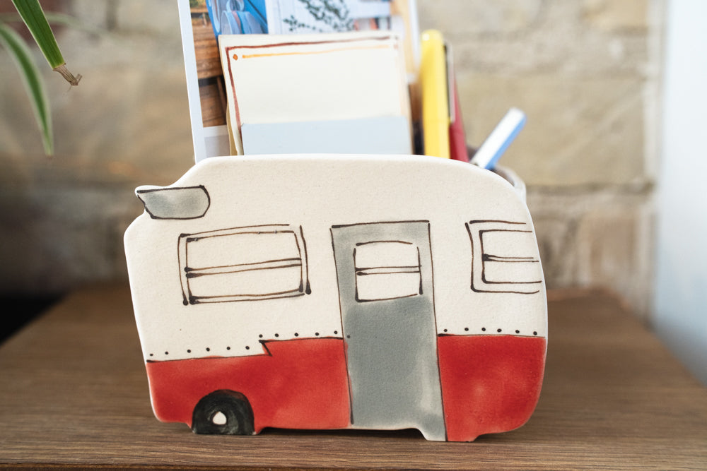 Ceramic Large Planter - Red Camper