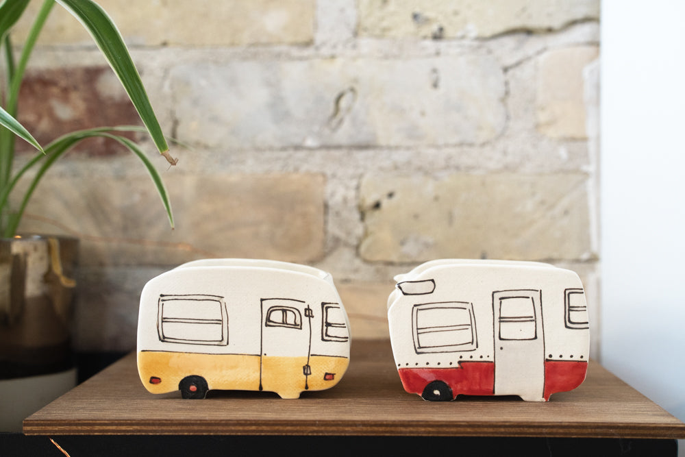 Ceramic Small Planter - Camper