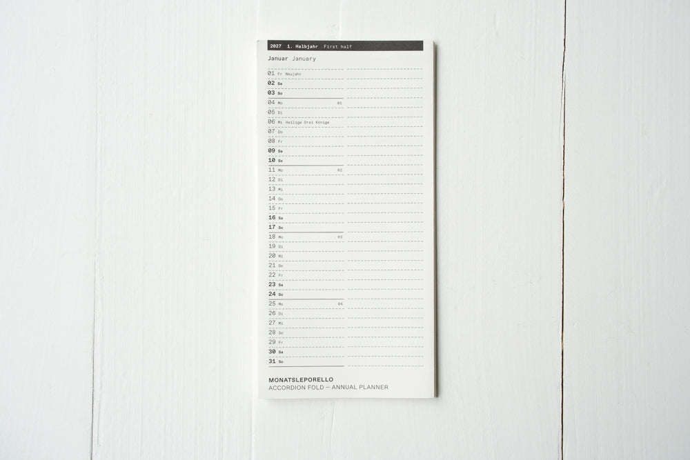 2027 Accordion Calendar