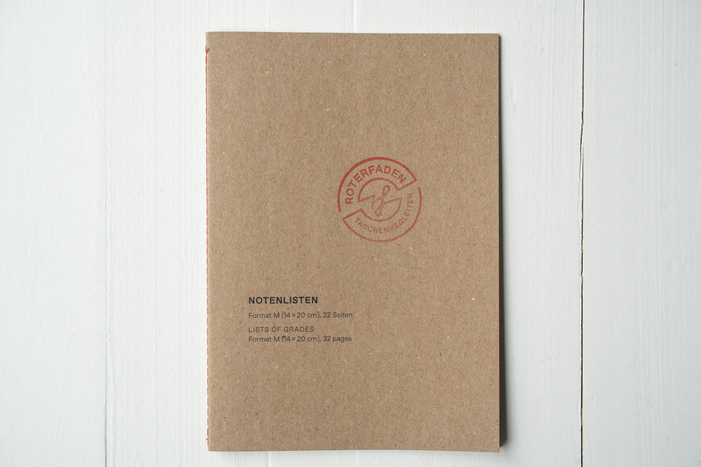 Note booklet – lists of grades
