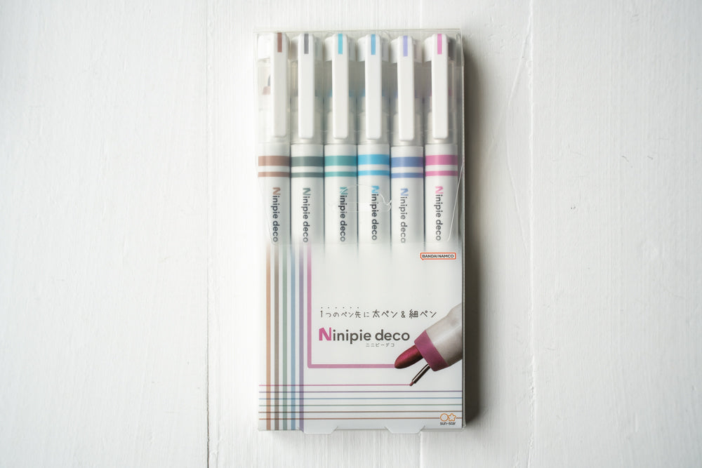 Ninipie Deco Dual Tip Pen - Set of 6