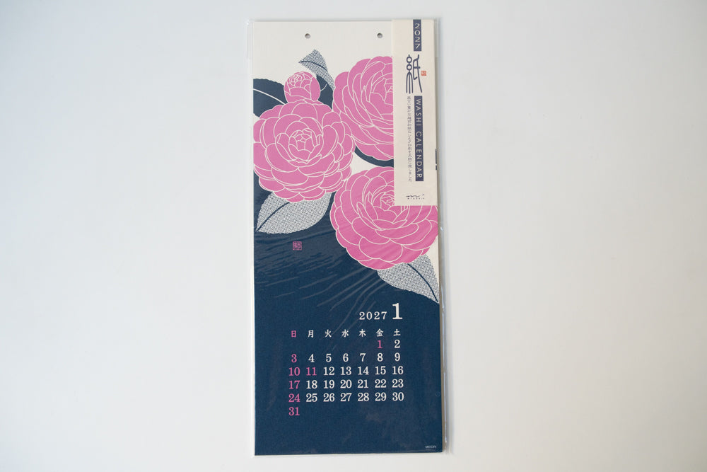 2027 Calendar Wall-Hanging Echizan Washi - Flower