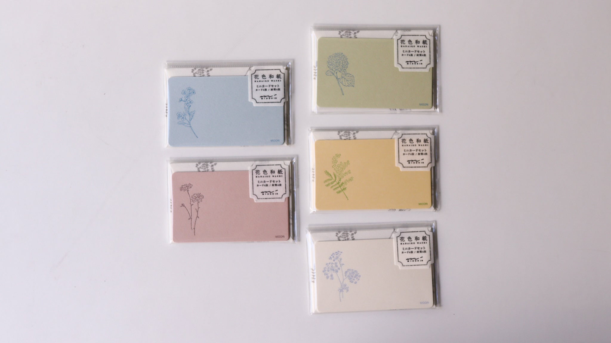 Midori Card Set - Floral Color Washi Paper