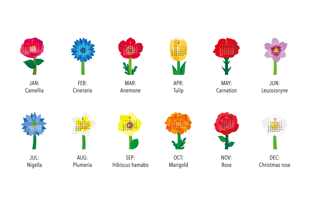 Good morning calendar 2027 - Flowers