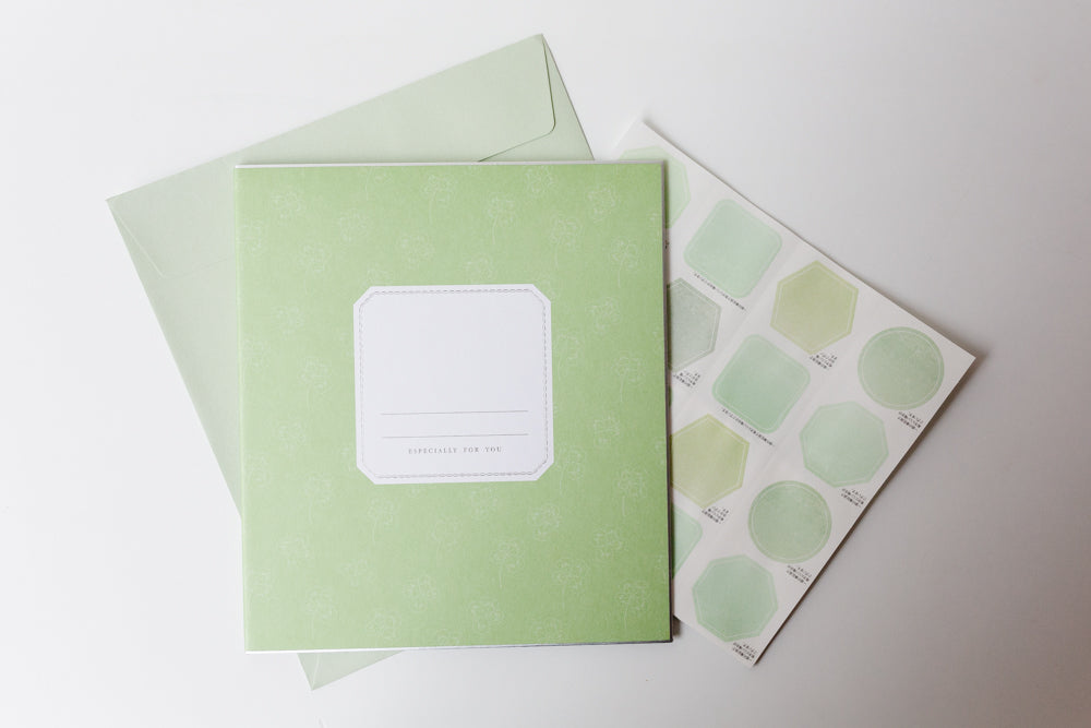 Folded Message Cardboard with Sticker & Envelope