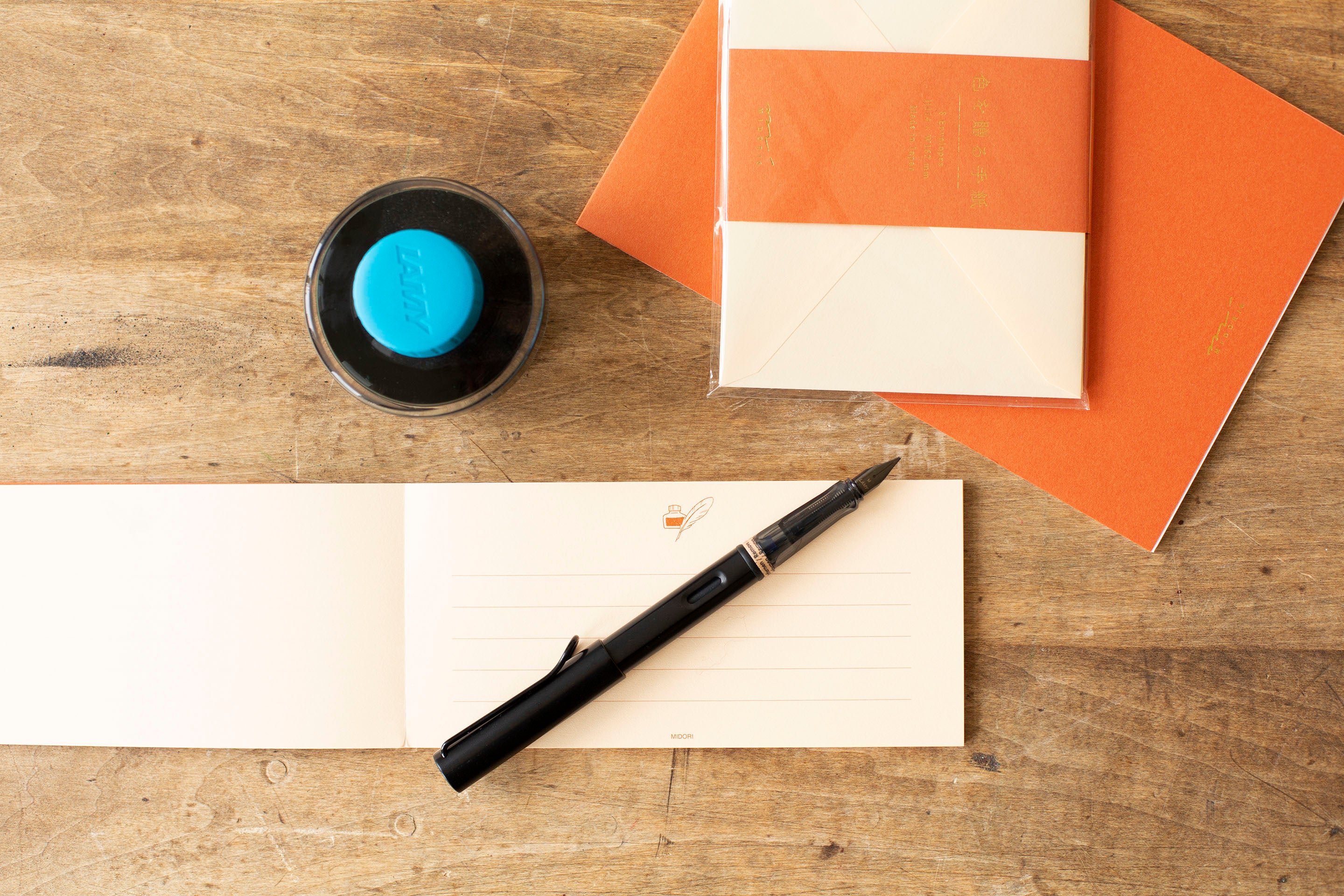 Midori Message Letter Pad Brown