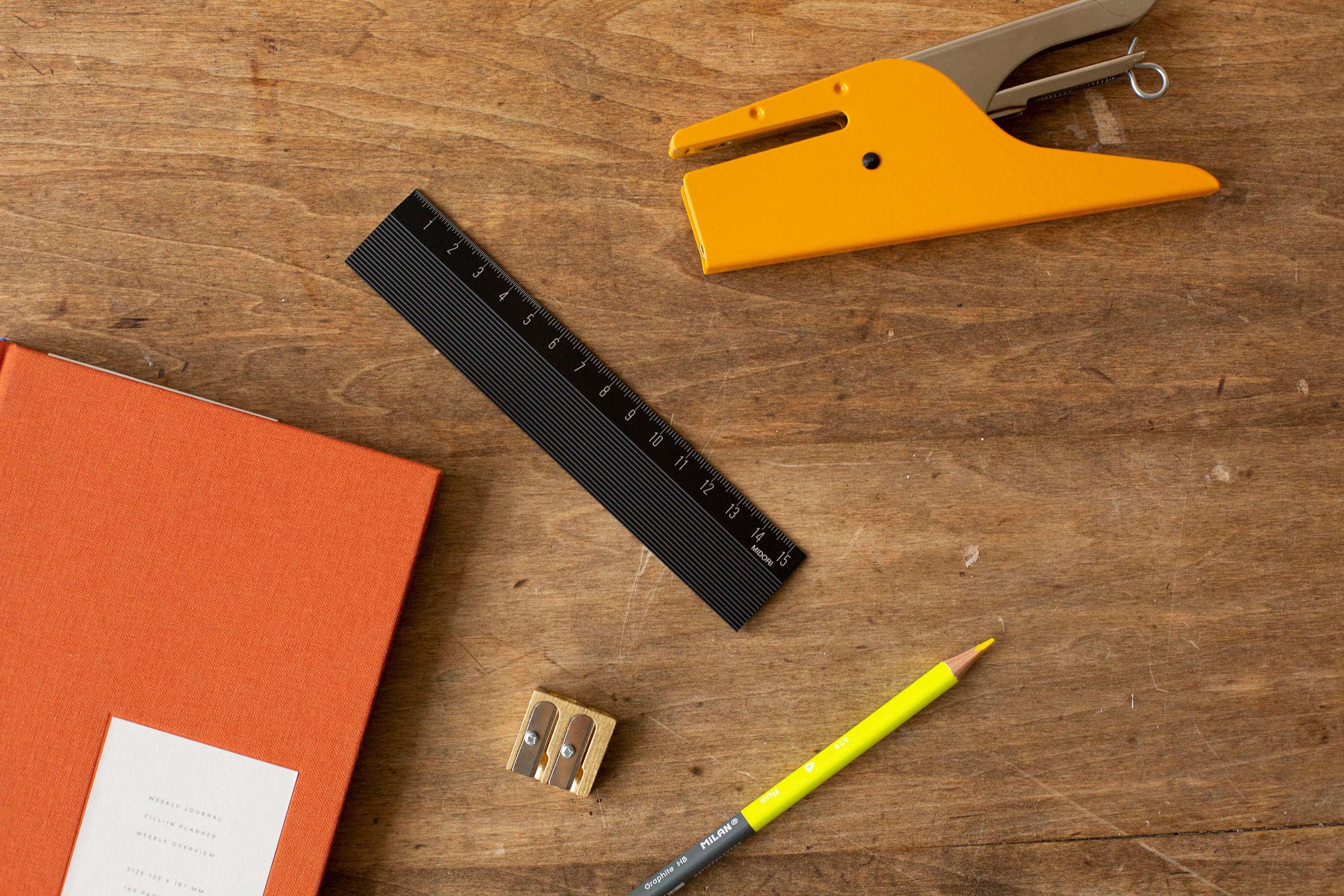 Aluminum Non-Slip Ruler Black - 15 cm