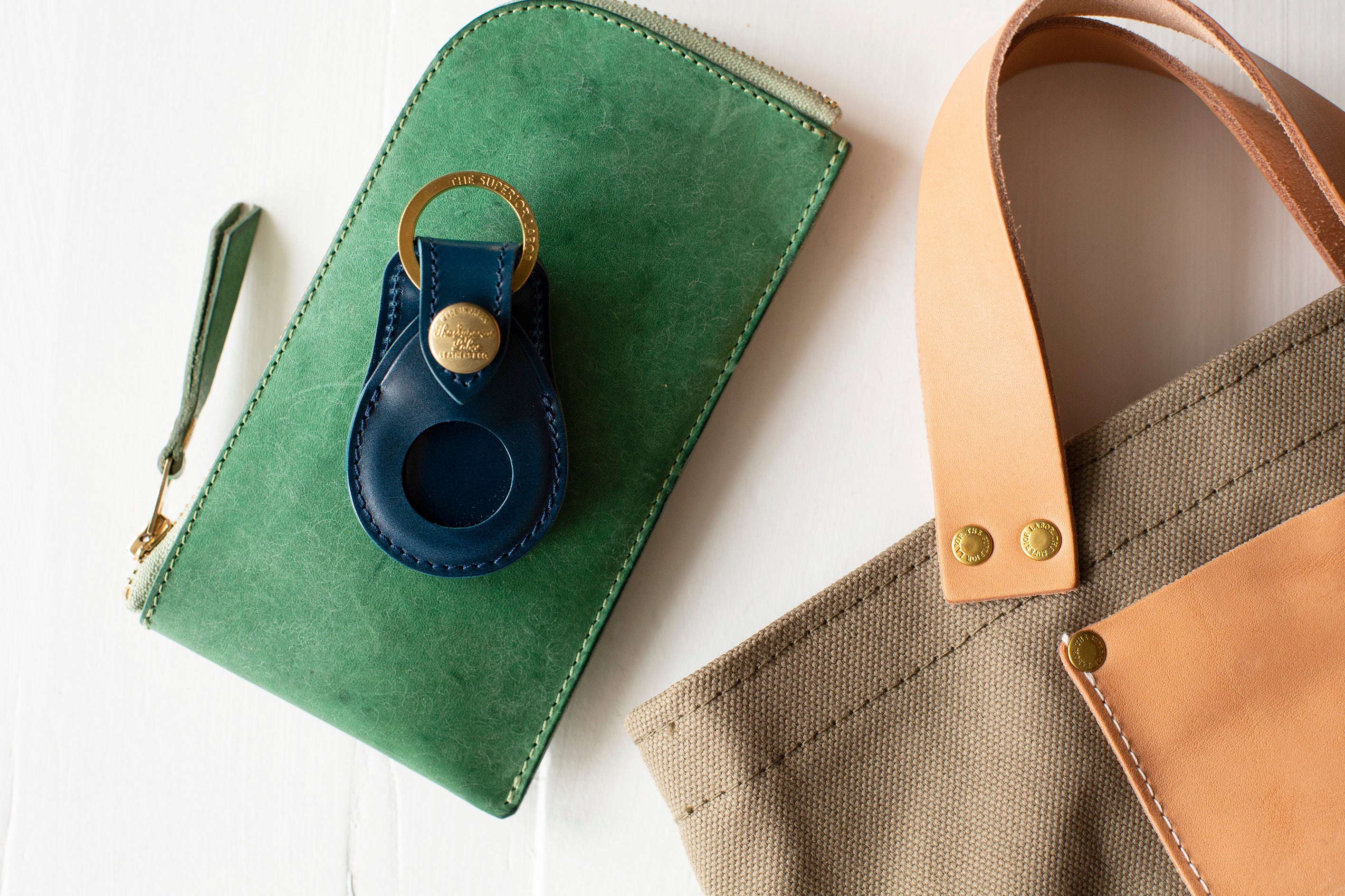 Cordovan AirTag Holder - Blue