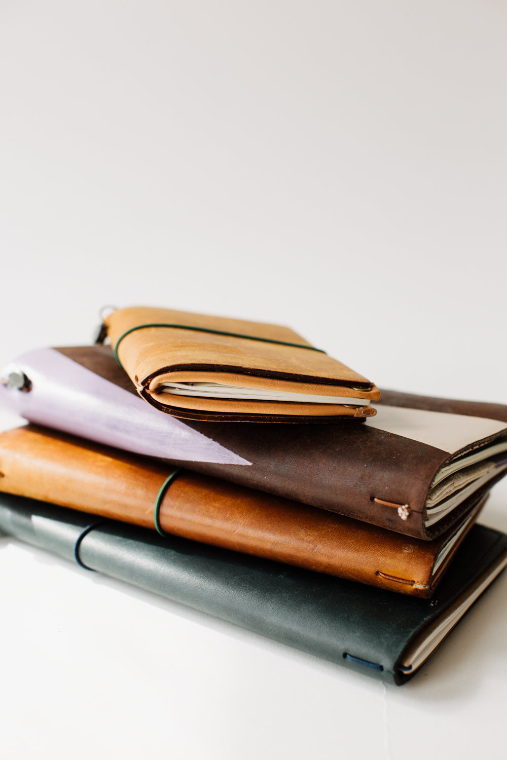 Traveler's Notebook Cover (Olive, Brown, Camel, Blue, Black) - Regular Size