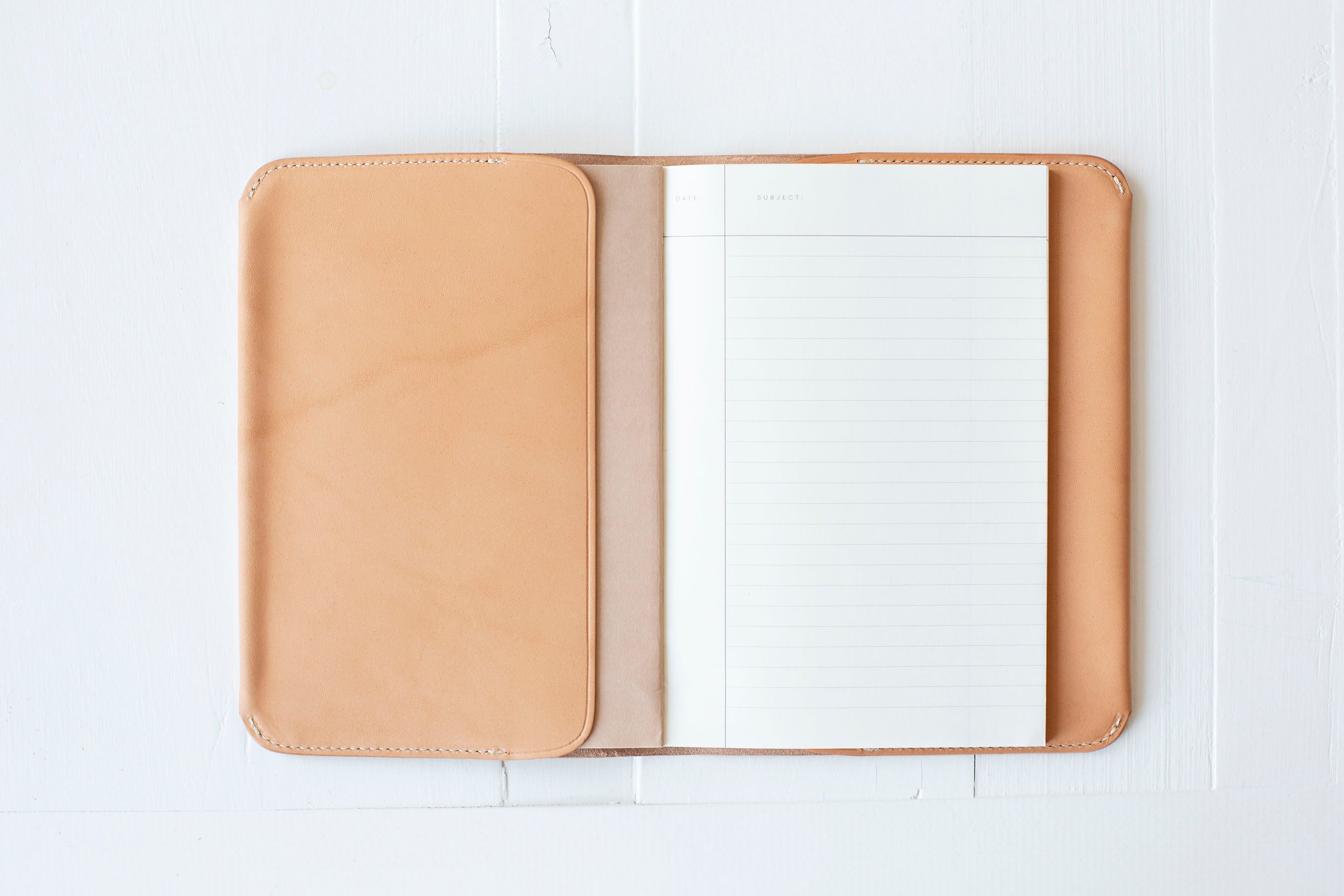 B6 Leather Notebook Cover - Natural