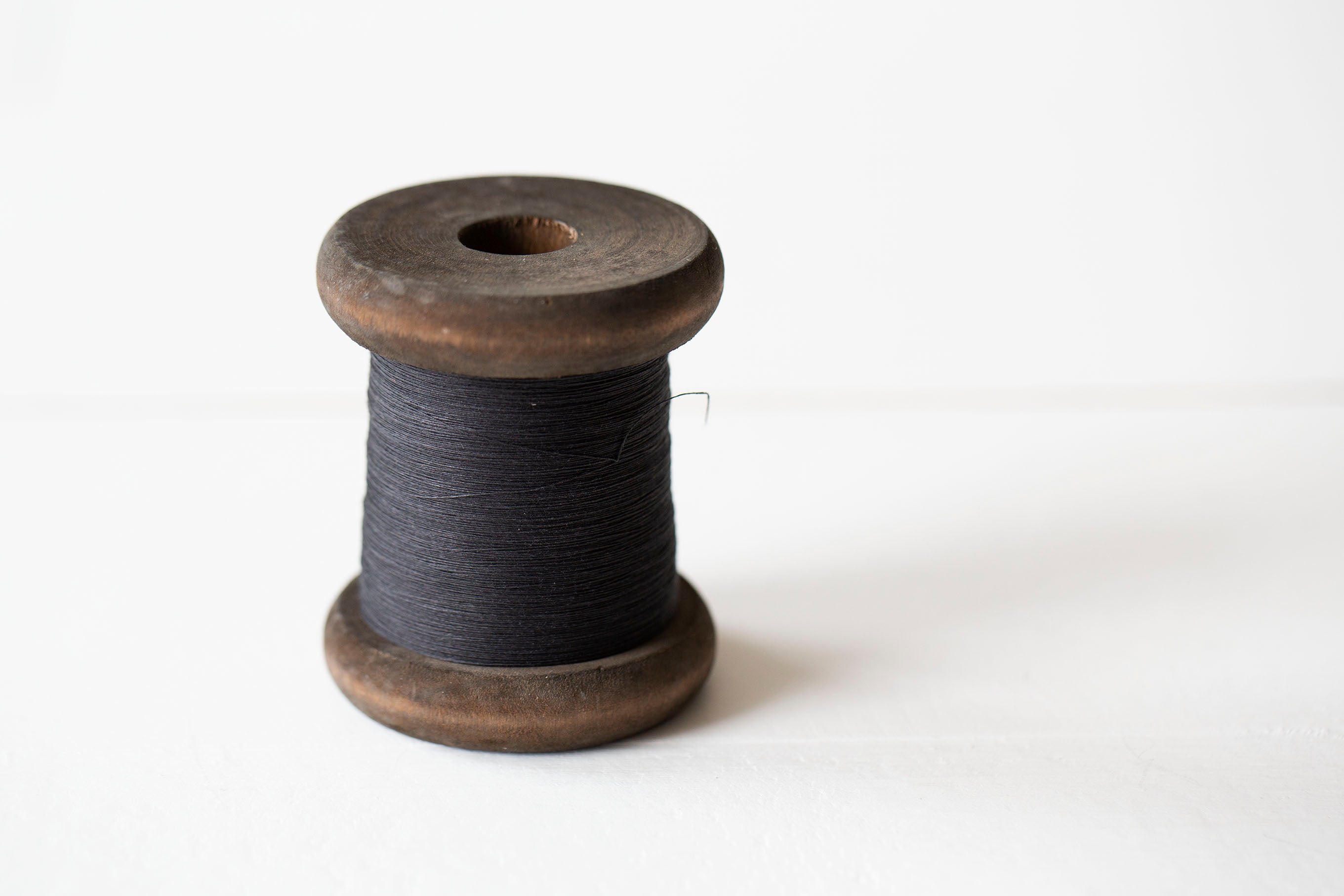 Finest Paper Yarn on New Stained Wooden Bobbin: Small