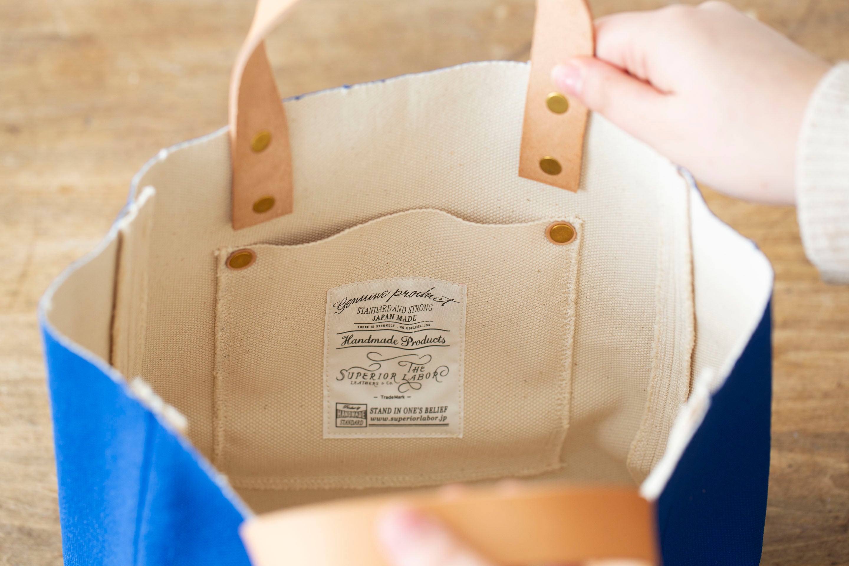 Medium Painted Canvas Bag – Blue