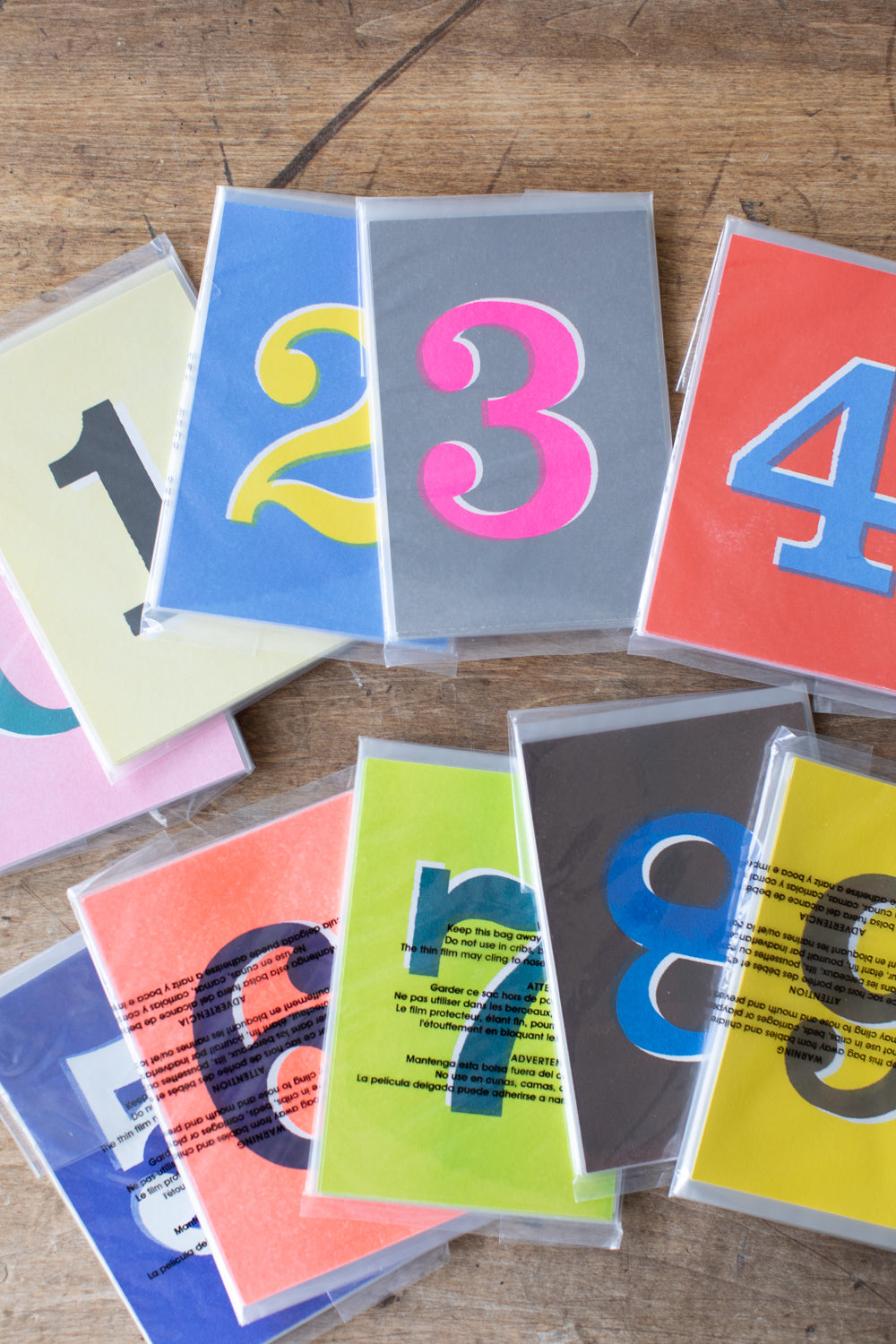 Risograph Printed Number Postcards