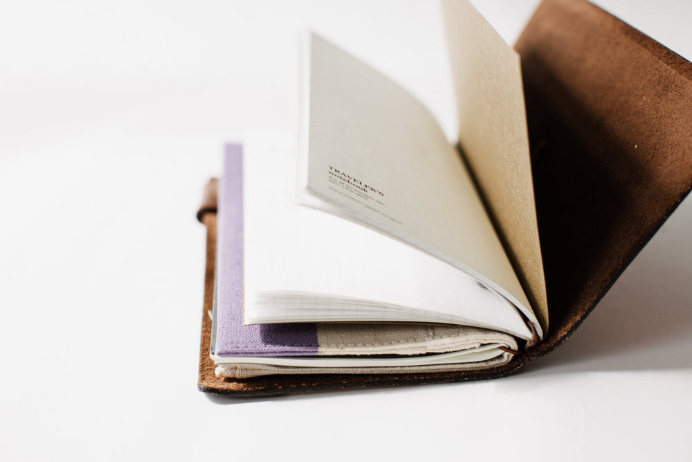 Traveler's Notebook Cover (Olive, Brown, Camel, Blue, Black) - Regular Size