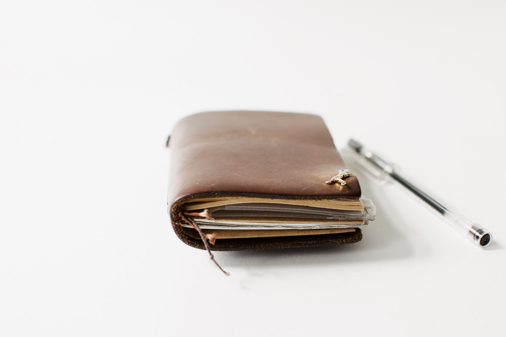 Traveler's Notebook Cover (Olive, Brown, Camel, Blue, Black) - Passport Size