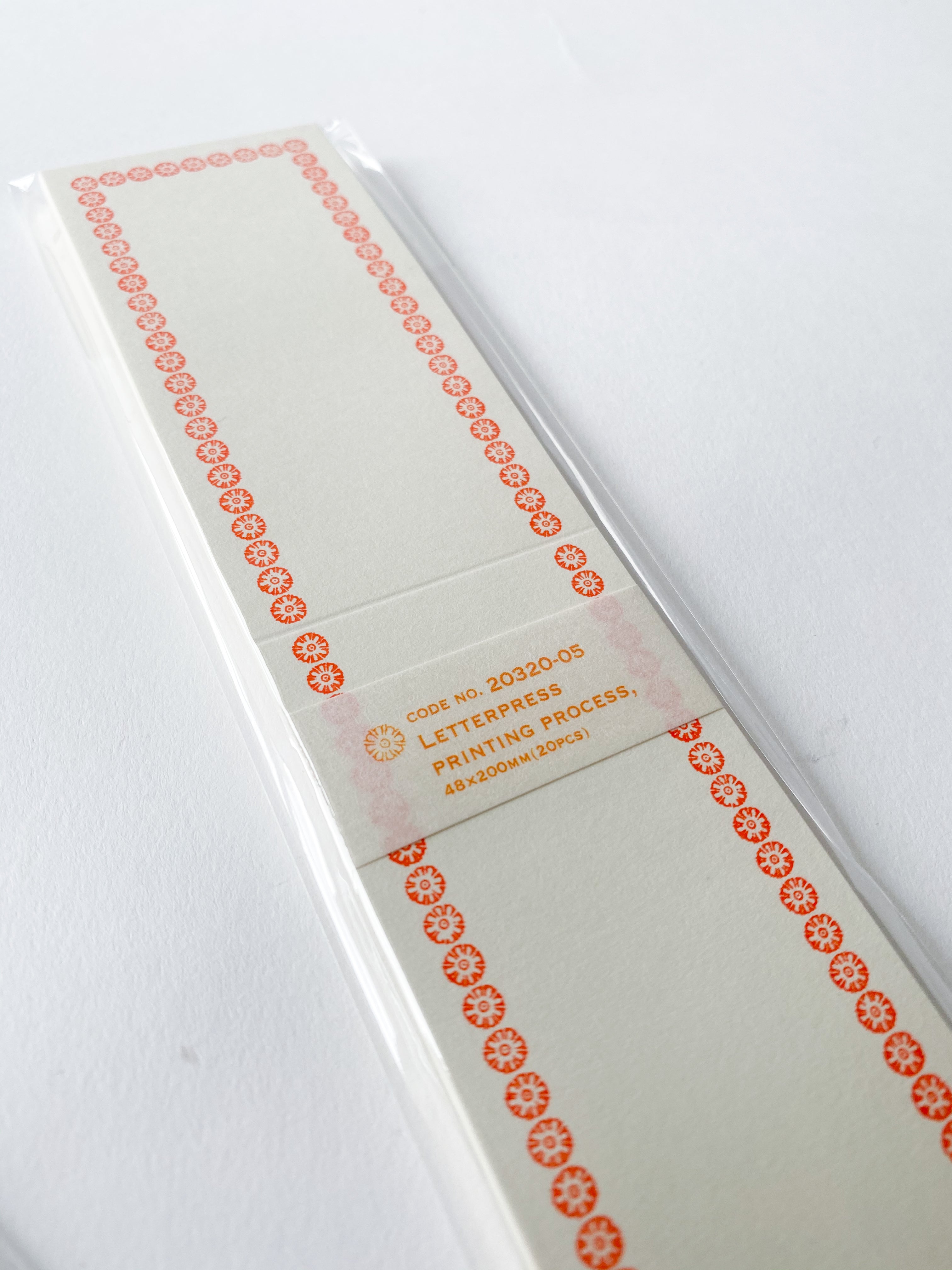 Letterpress Folded Memo Card - Orange