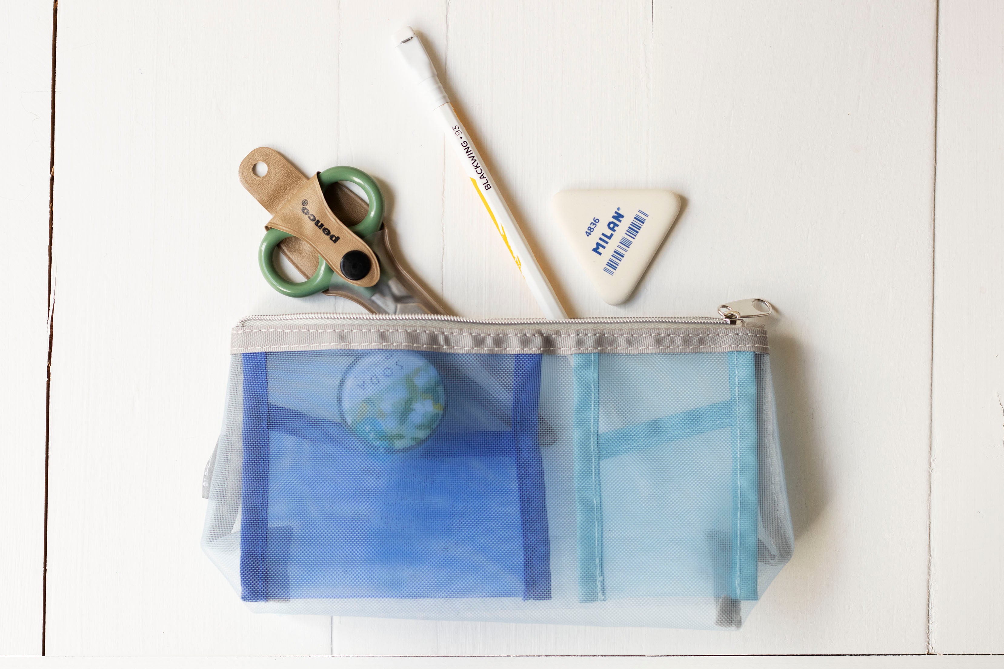 Midori Pen & Tool Mesh Pouch with Gusset - Small